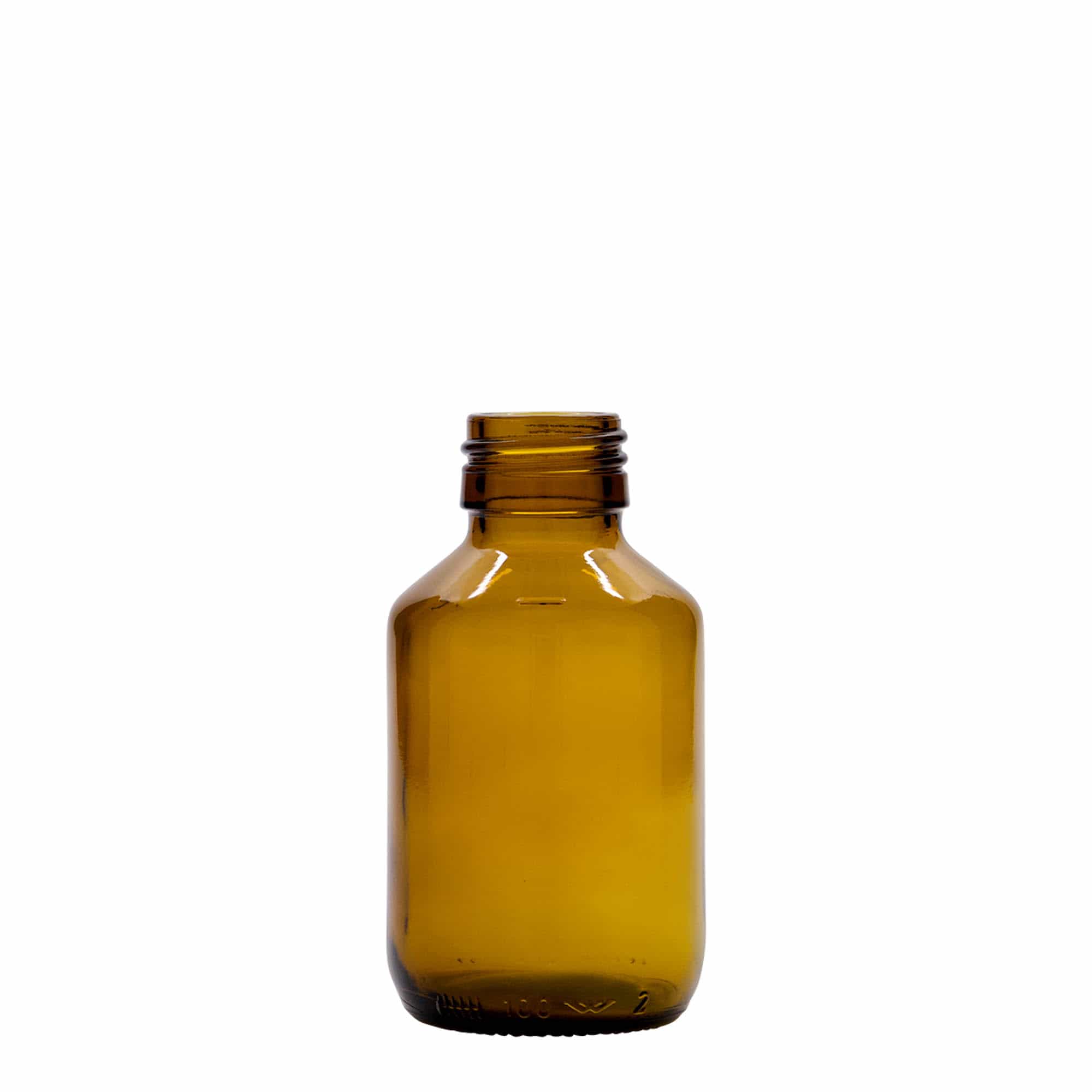 100 ml orvosi üveg, barna, üveg, nyílás: PP 28