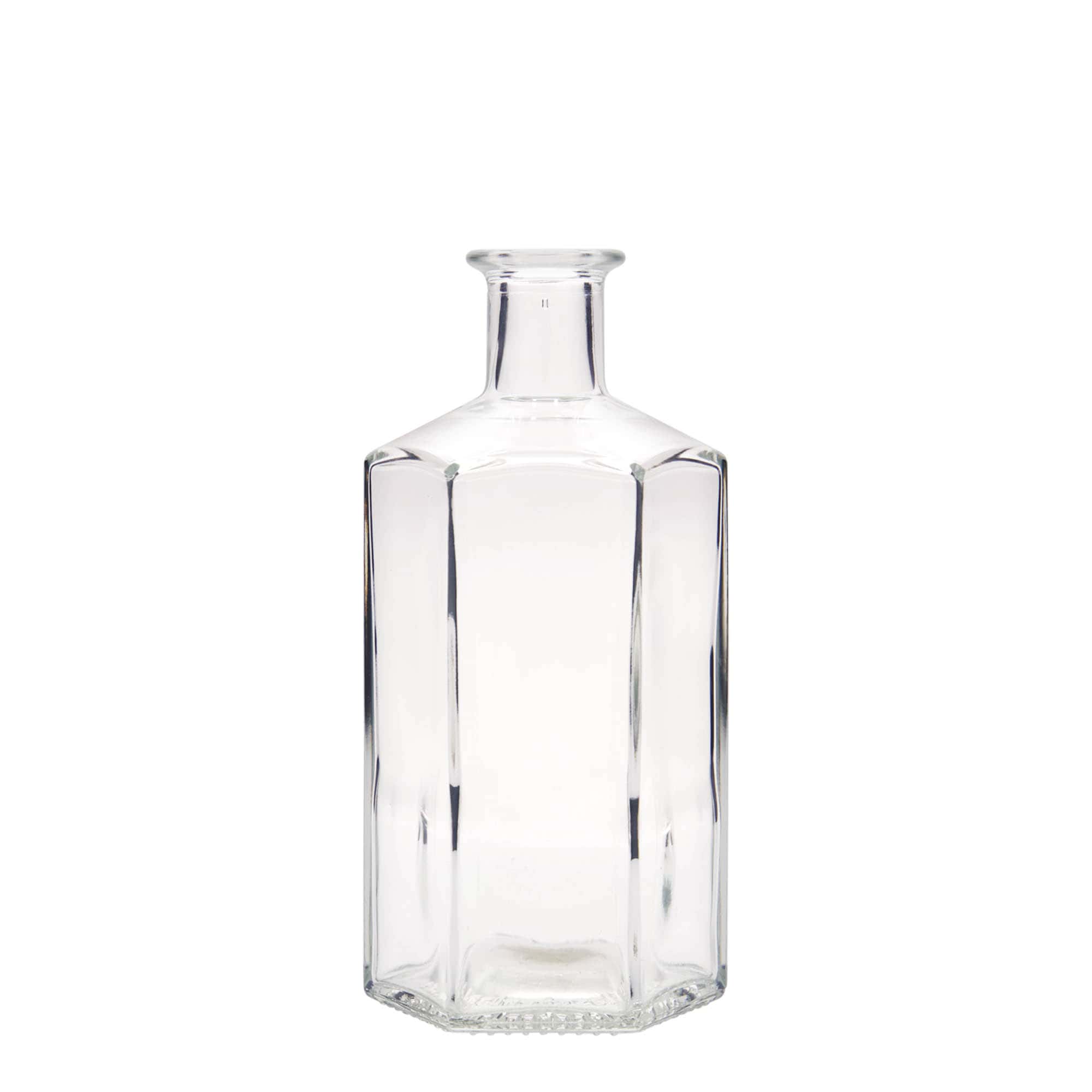 500 ml üvegpalack gyógyszerész „Jimmy”, hatszögletű, nyílás: parafa