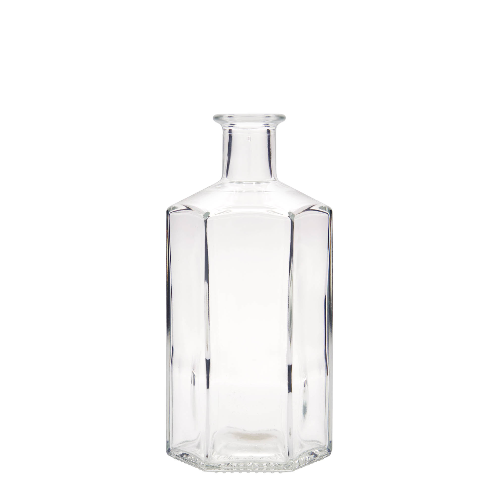500 ml üvegpalack gyógyszerész „Jimmy”, hatszögletű, nyílás: parafa