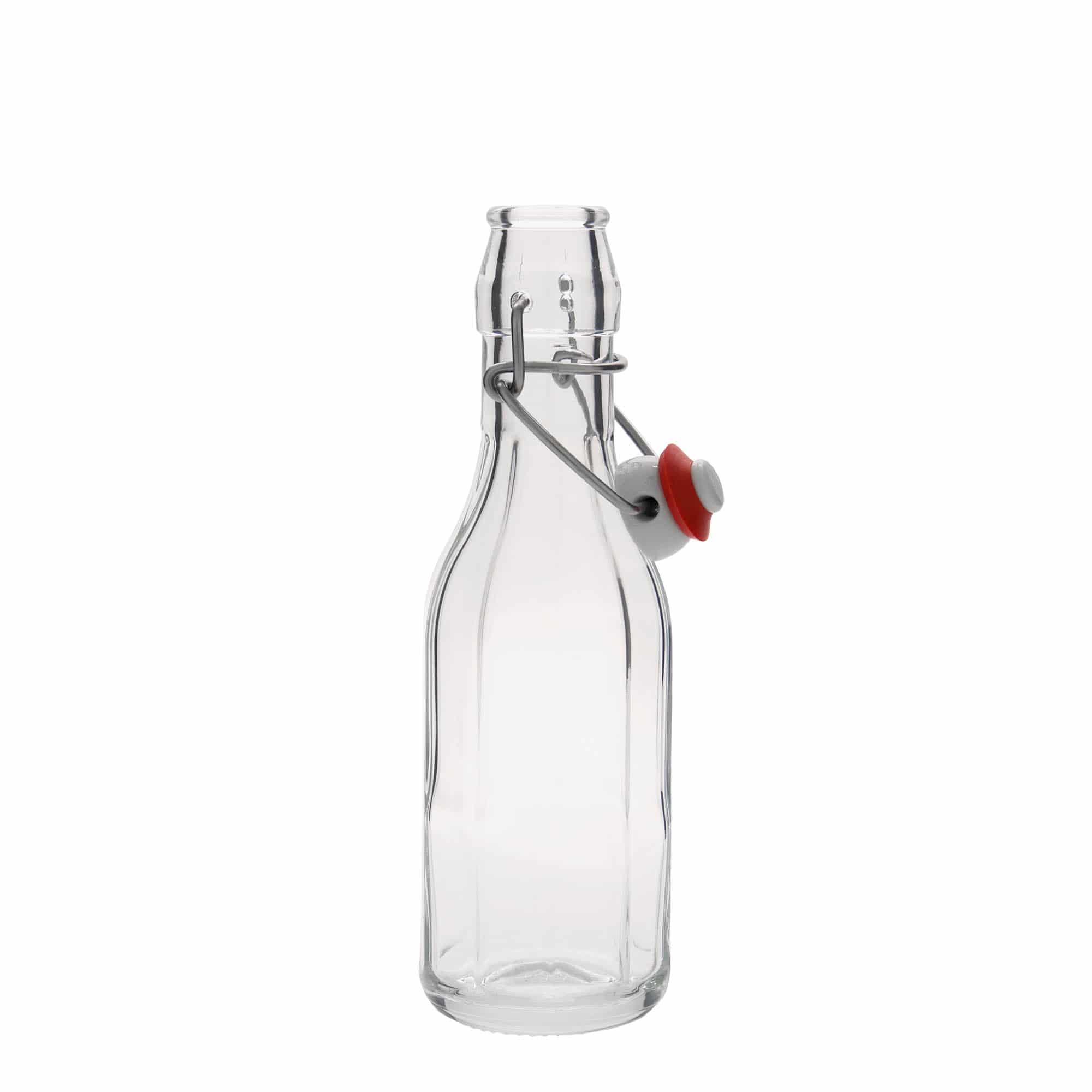 250 ml üveges palack 'Bravo', tízszögletű, nyílás: patentzár