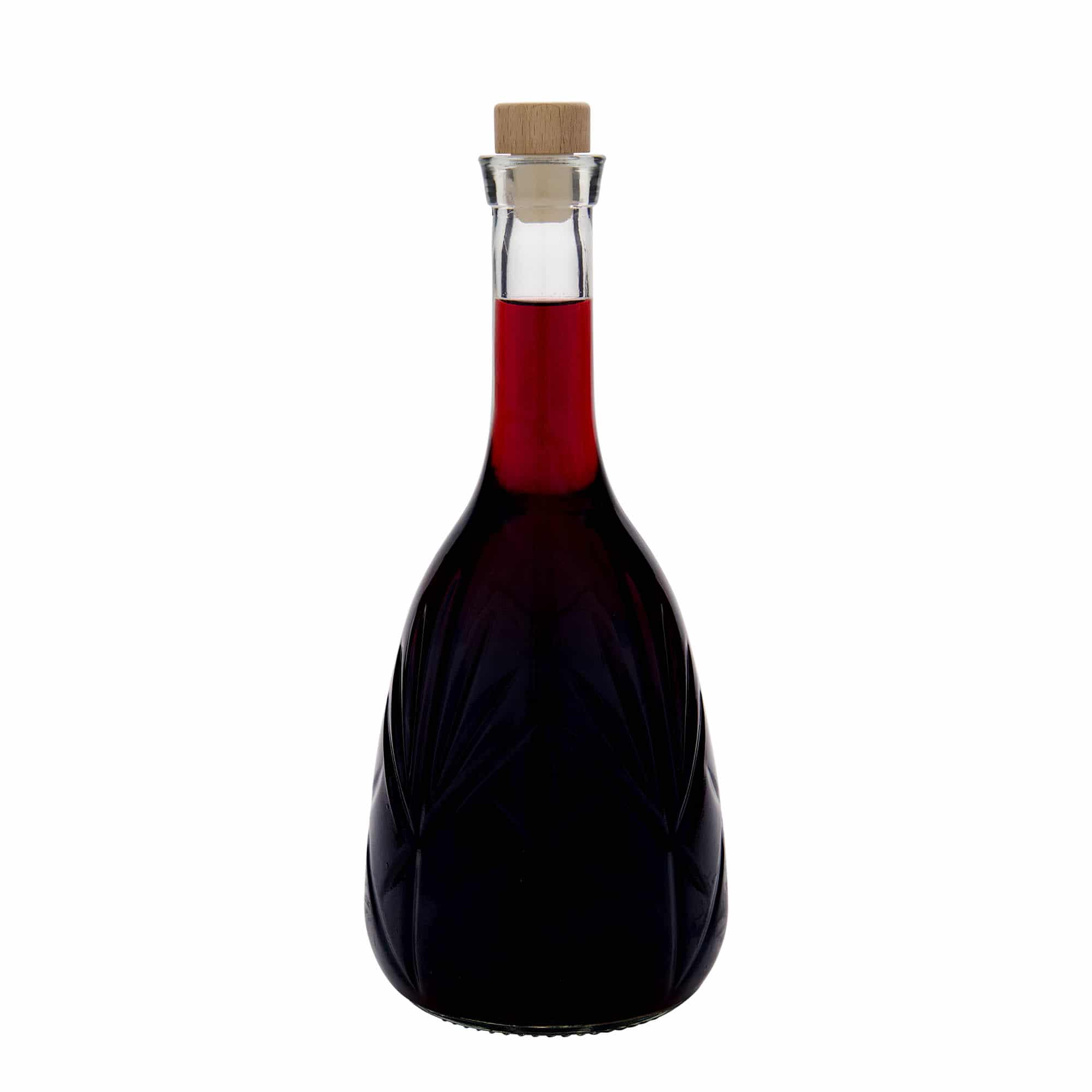 1000 ml-es üvegpalack 'Reliefa', szájnyílás: parafadugó