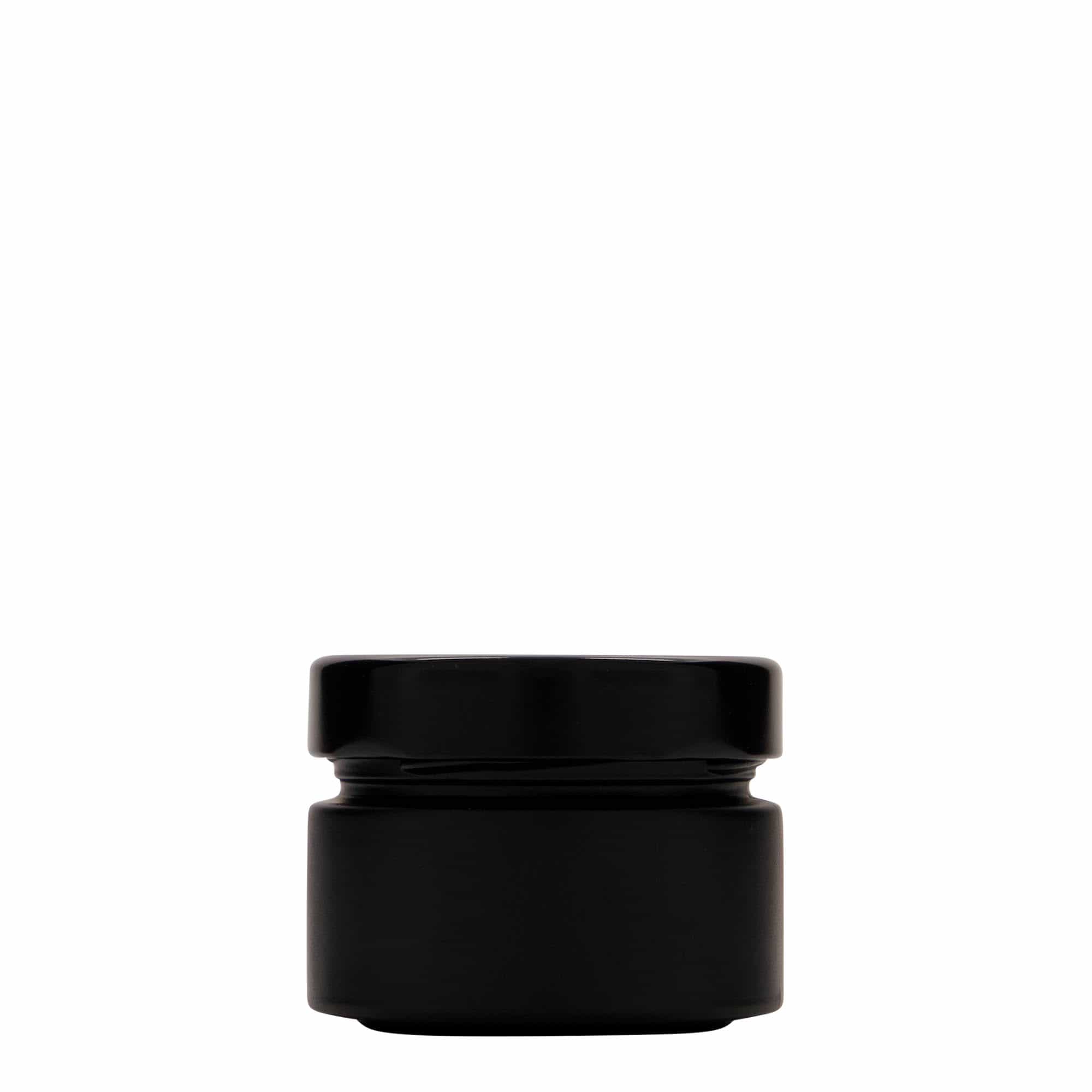 130 ml kerek üveg 'Aurora', fekete, nyílás: Deep-Twist-Off (DTO 66)