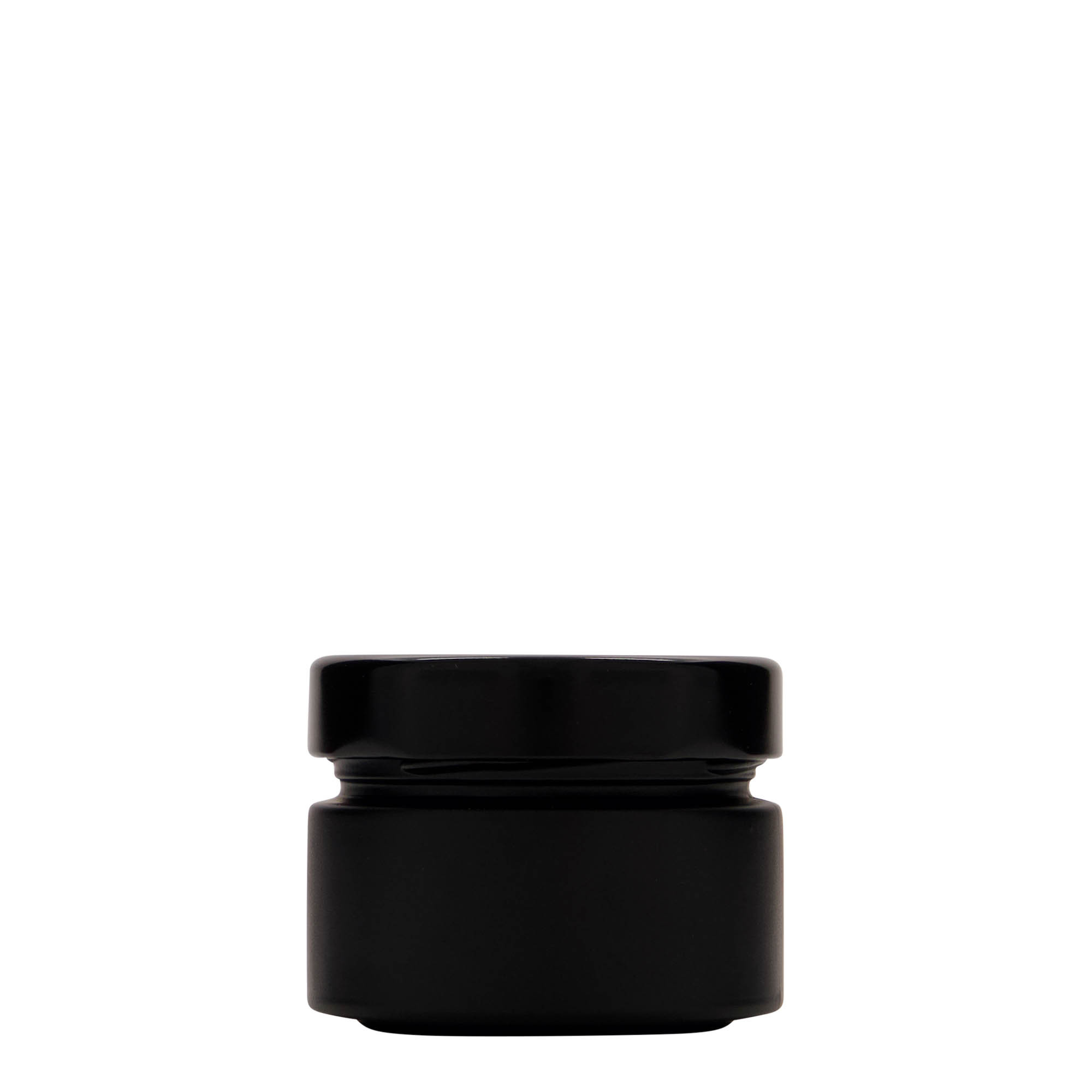 130 ml kerek üveg 'Aurora', fekete, nyílás: Deep-Twist-Off (DTO 66)