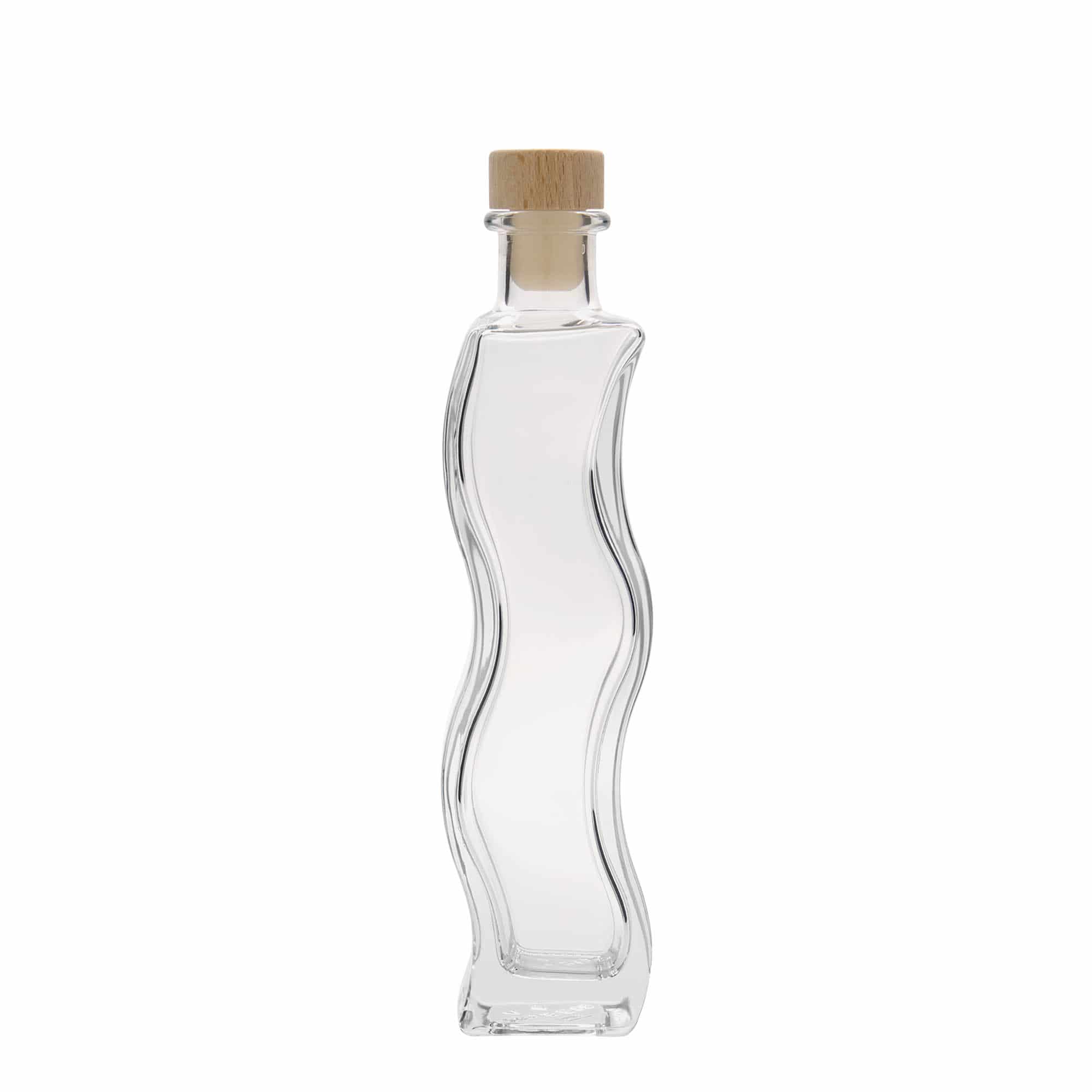 200 ml üvegpalack 'Hullám', négyzet alakú, nyílás: parafa