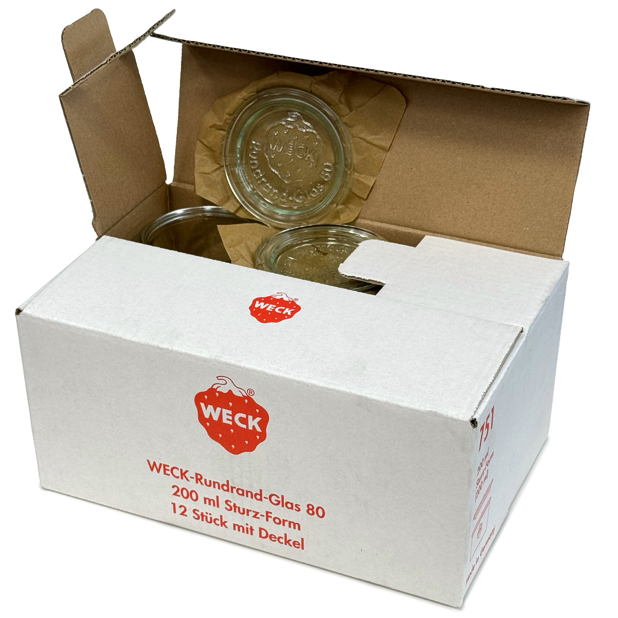 12x 200 ml Felfordítható WECK-üveg üvegfedéllel RR 80