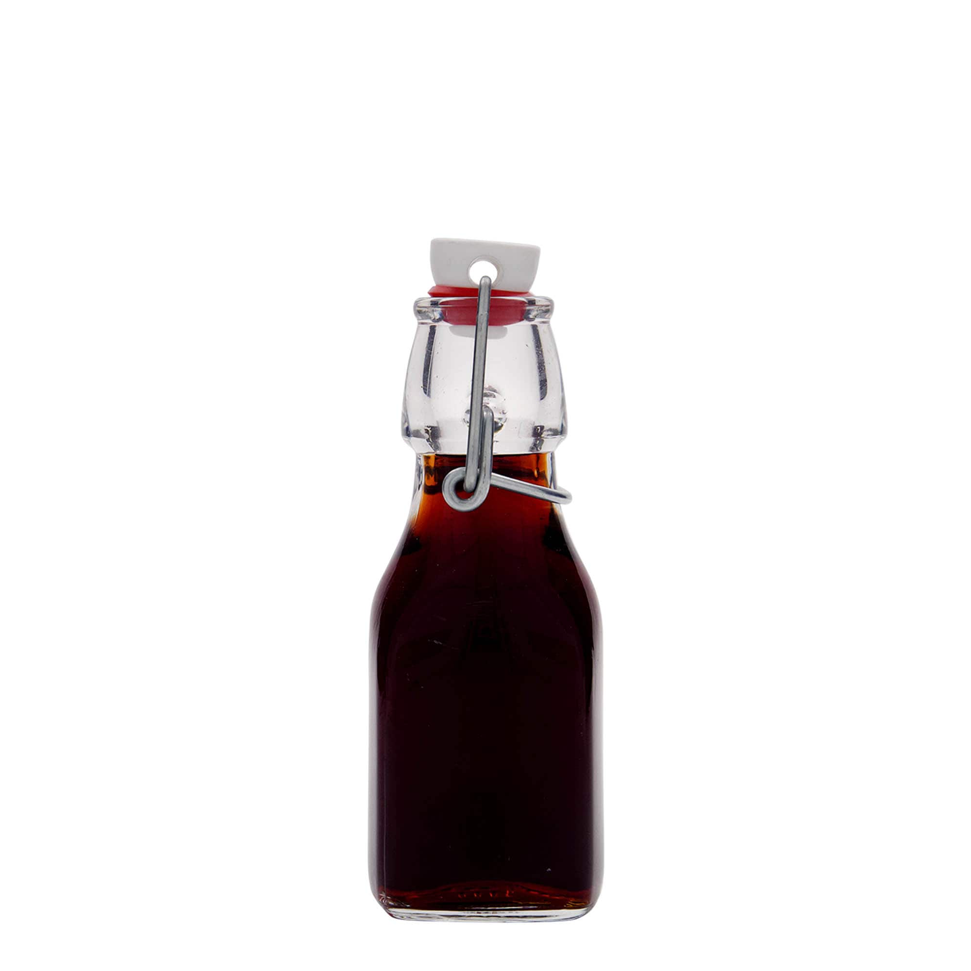 125 ml üvegpalack 'Swing', négyzet alakú, nyílás: patentzár