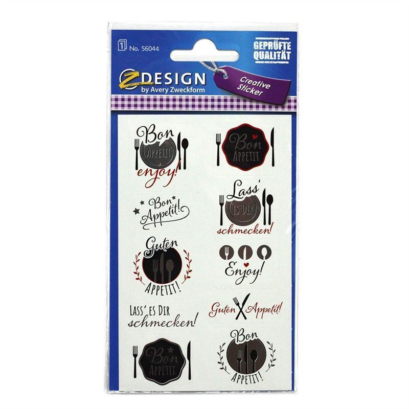 Zweckform matrica 'Jó étvágyat', papír, több színű Zweckform matrica 'Jó étvágyat', papír, több színű