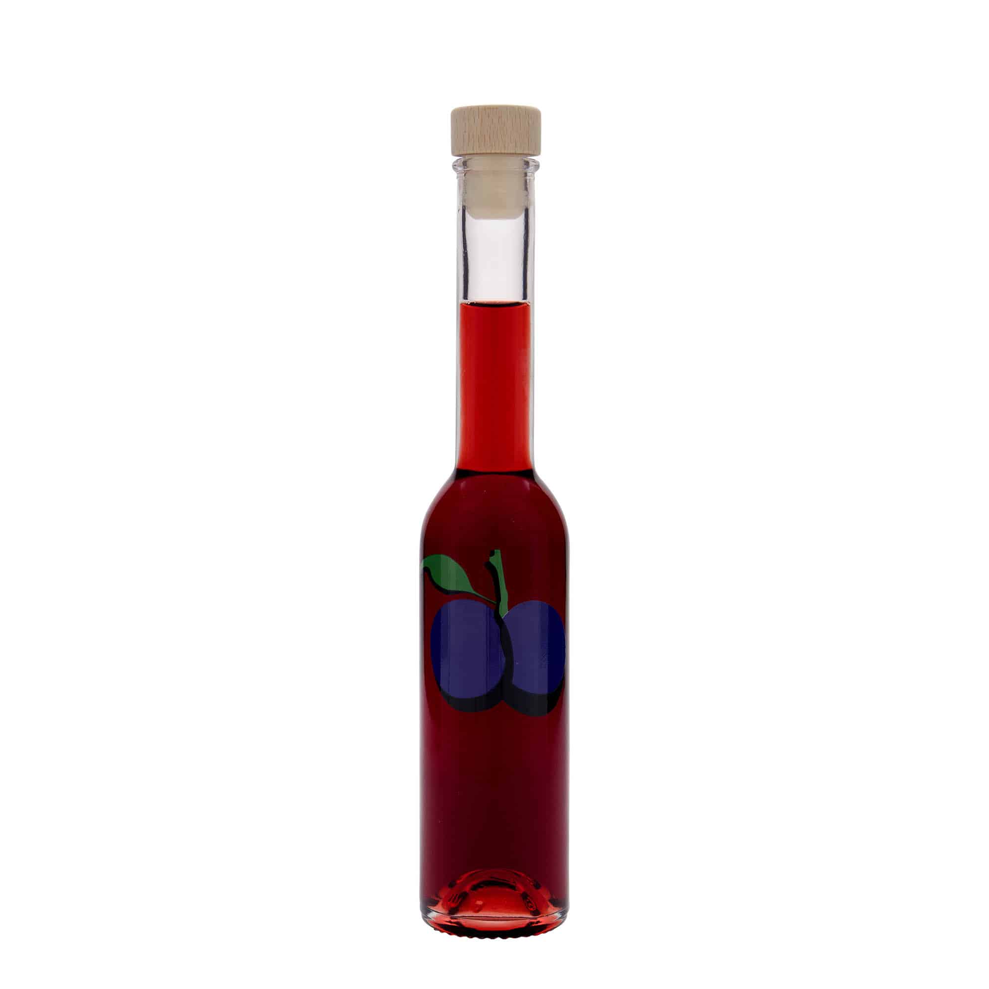 200 ml-es üvegpalack 'Opera', motívum: Szilva, szájnyílás: parafadugó