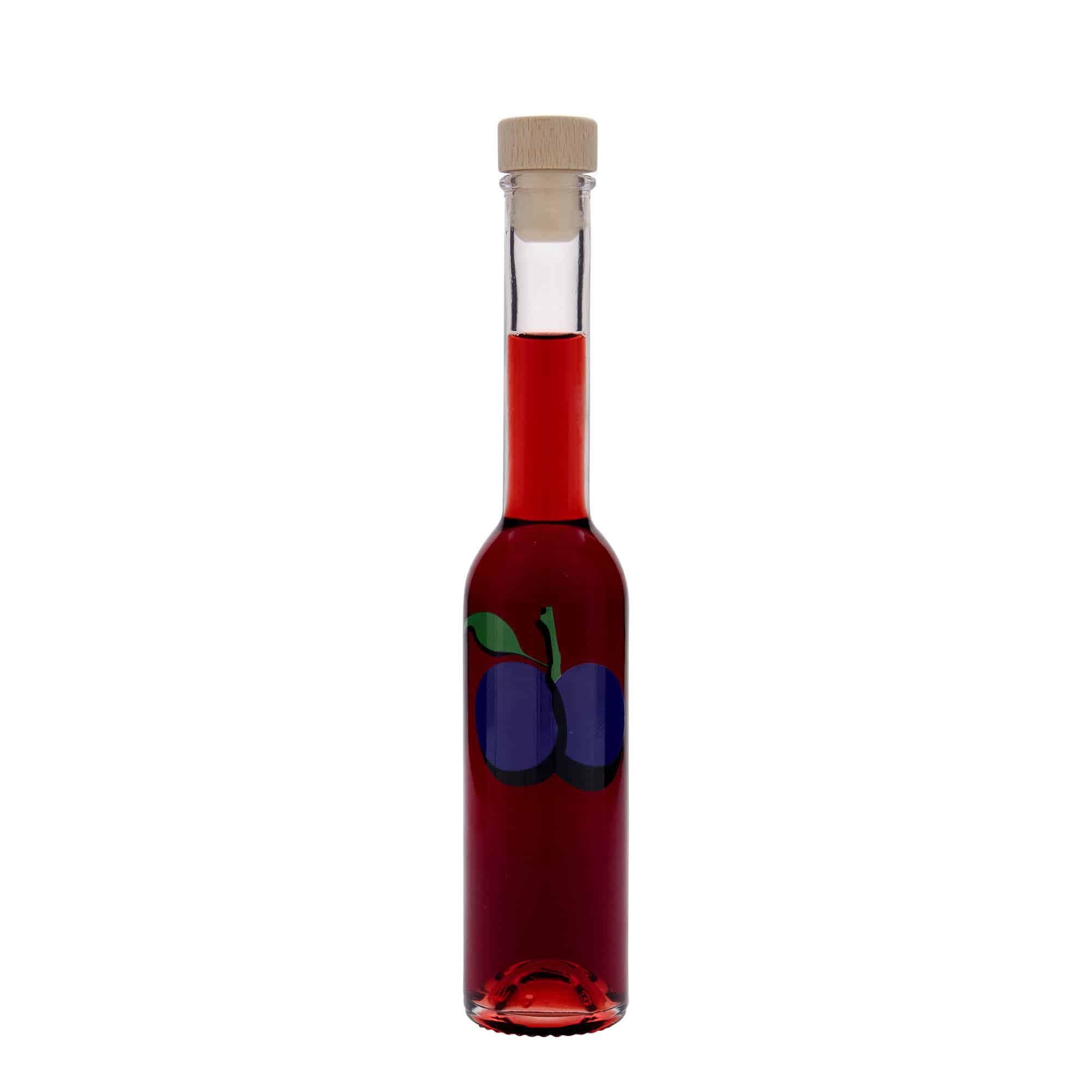 200 ml üvegpalack 'Opera', motívum: szilva, nyak: parafa