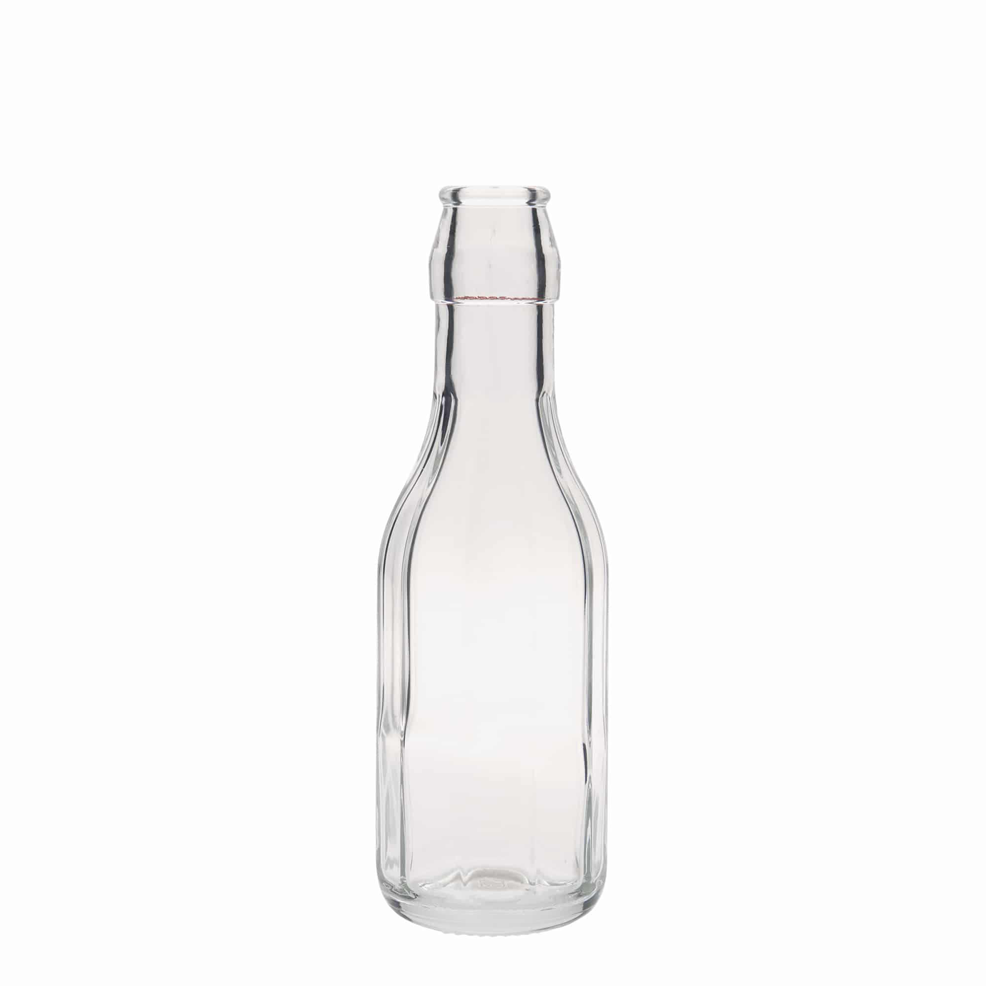 250 ml üveges palack 'Bravo', tízszögletű, nyílás: patentzár