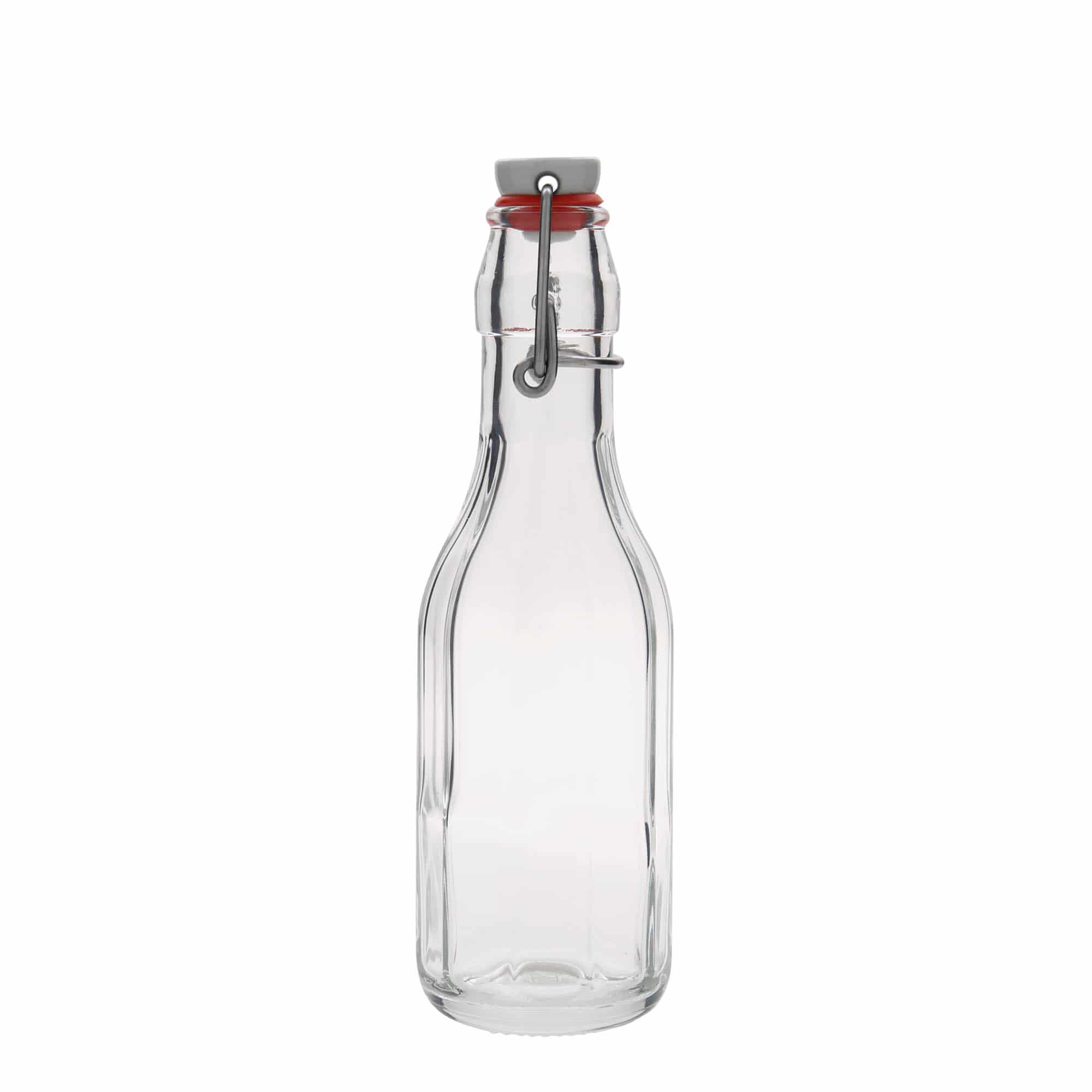 250 ml üveges palack 'Bravo', tízszögletű, nyílás: patentzár