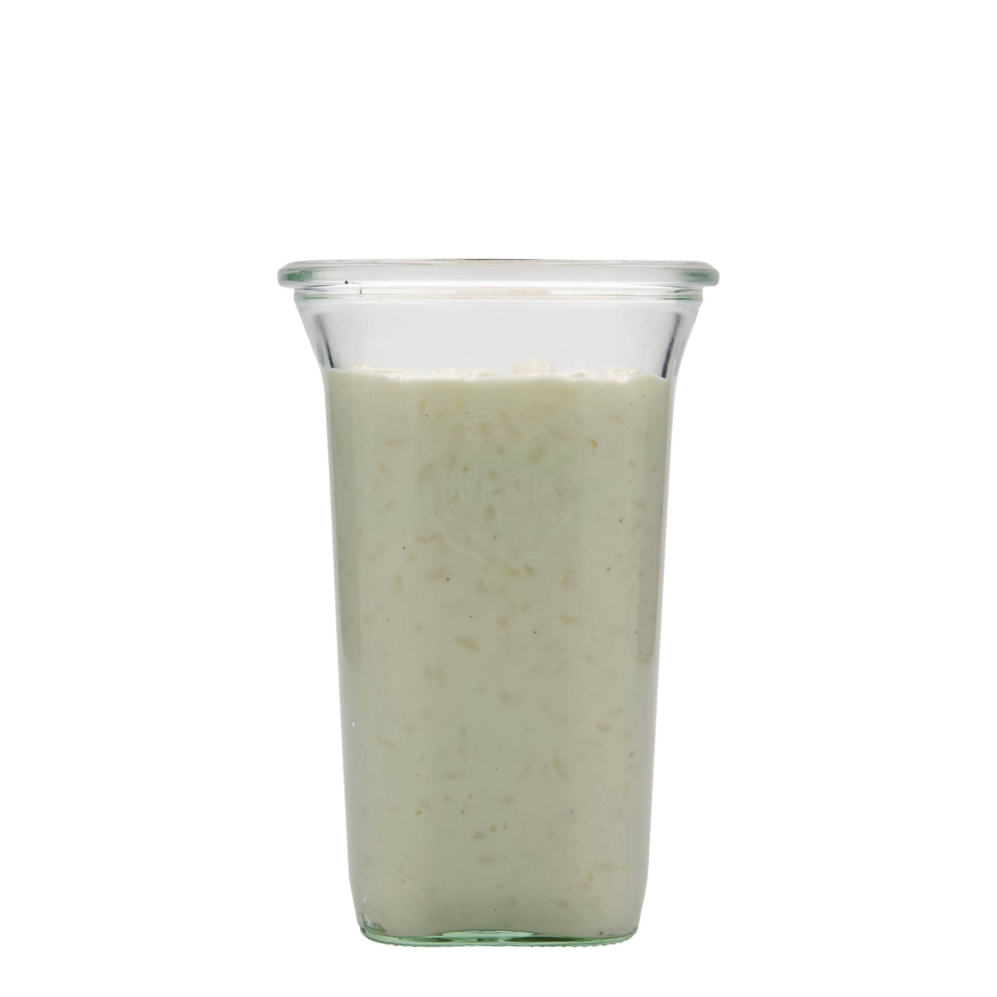795 ml WECK-Quadro üveg, négyzet alakú, nyílás: kerek perem
