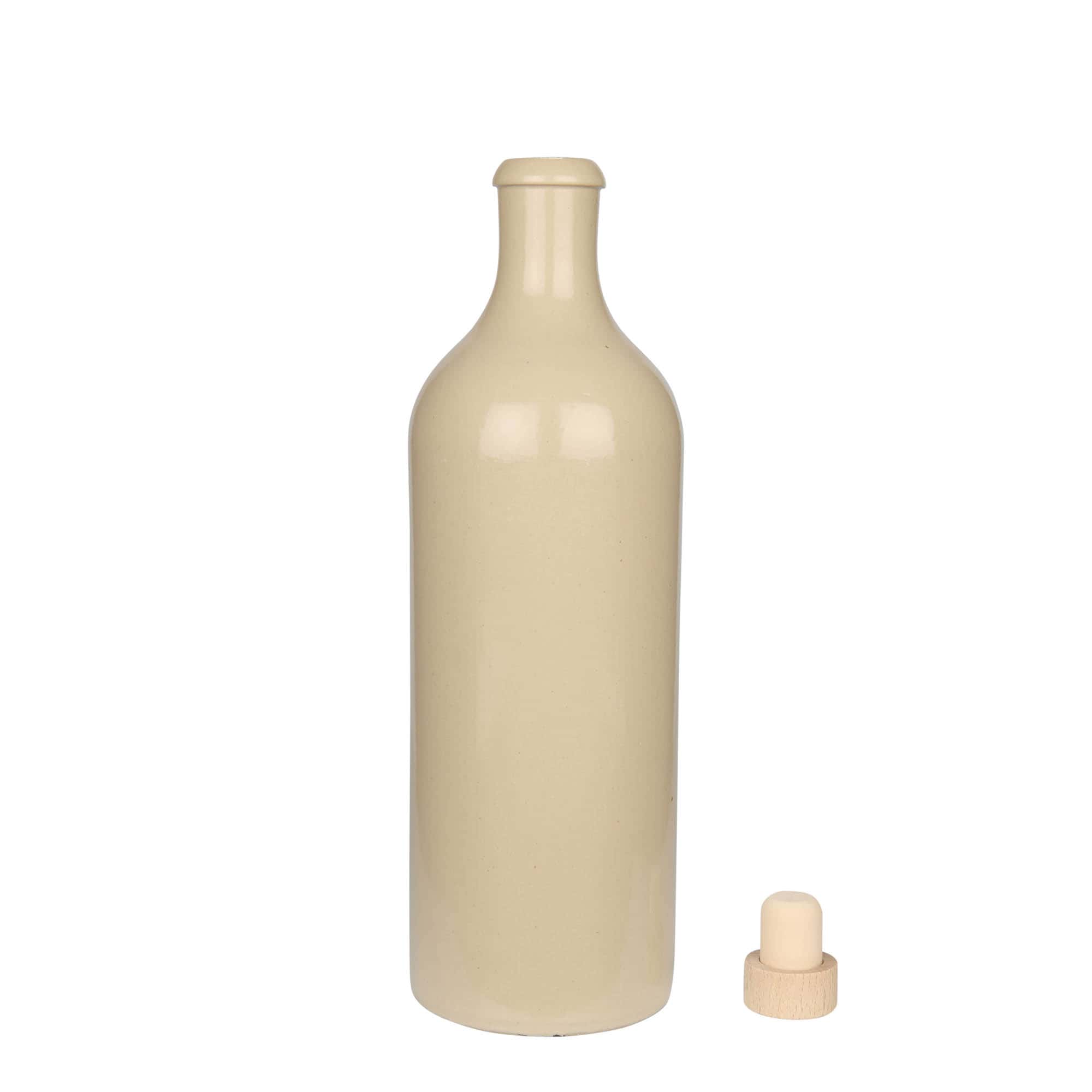 750 ml agyagedény, kőedény, bézs, nyílás: parafa