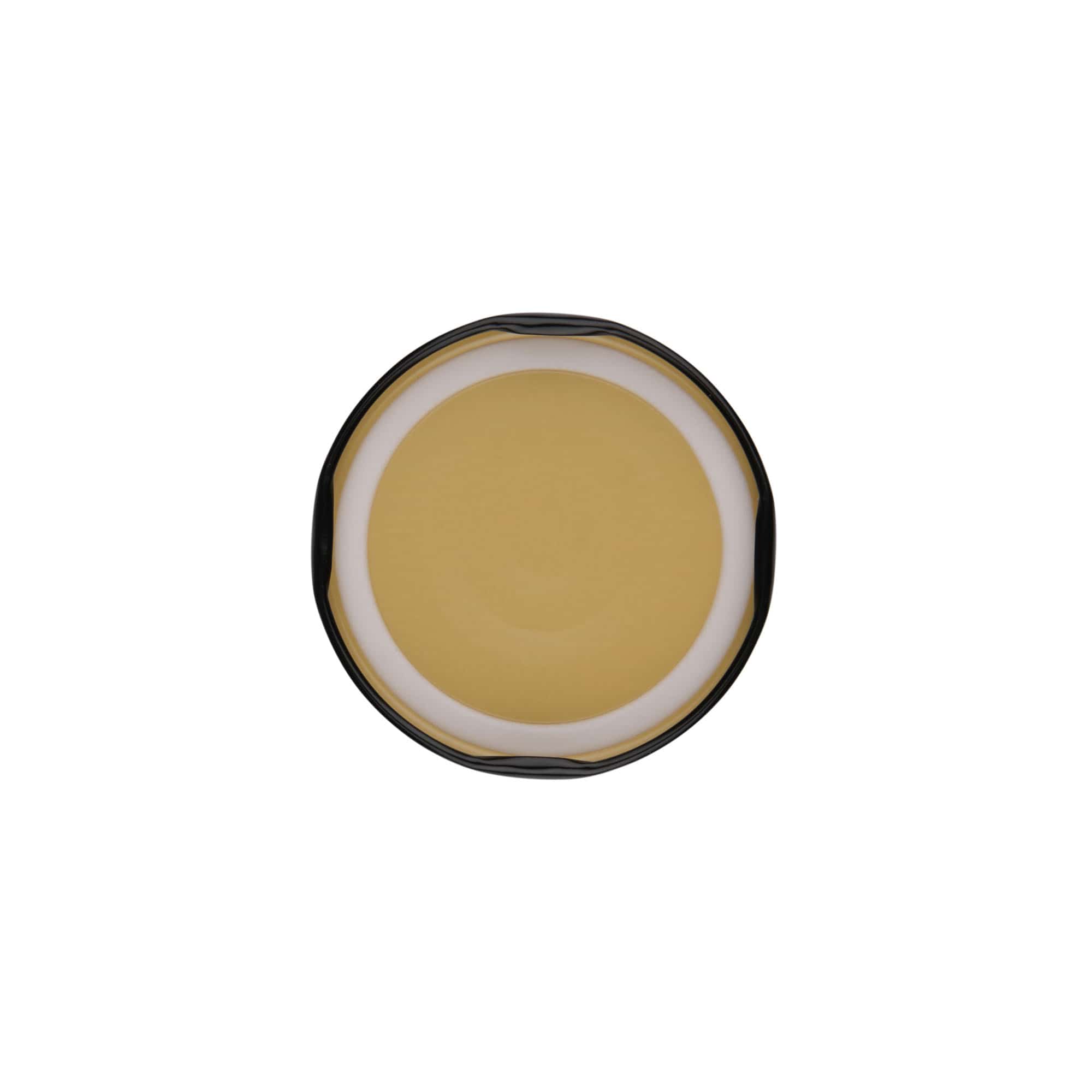 Twist-Off-fedél, fehérlemez, fekete, nyílásra: TO 63