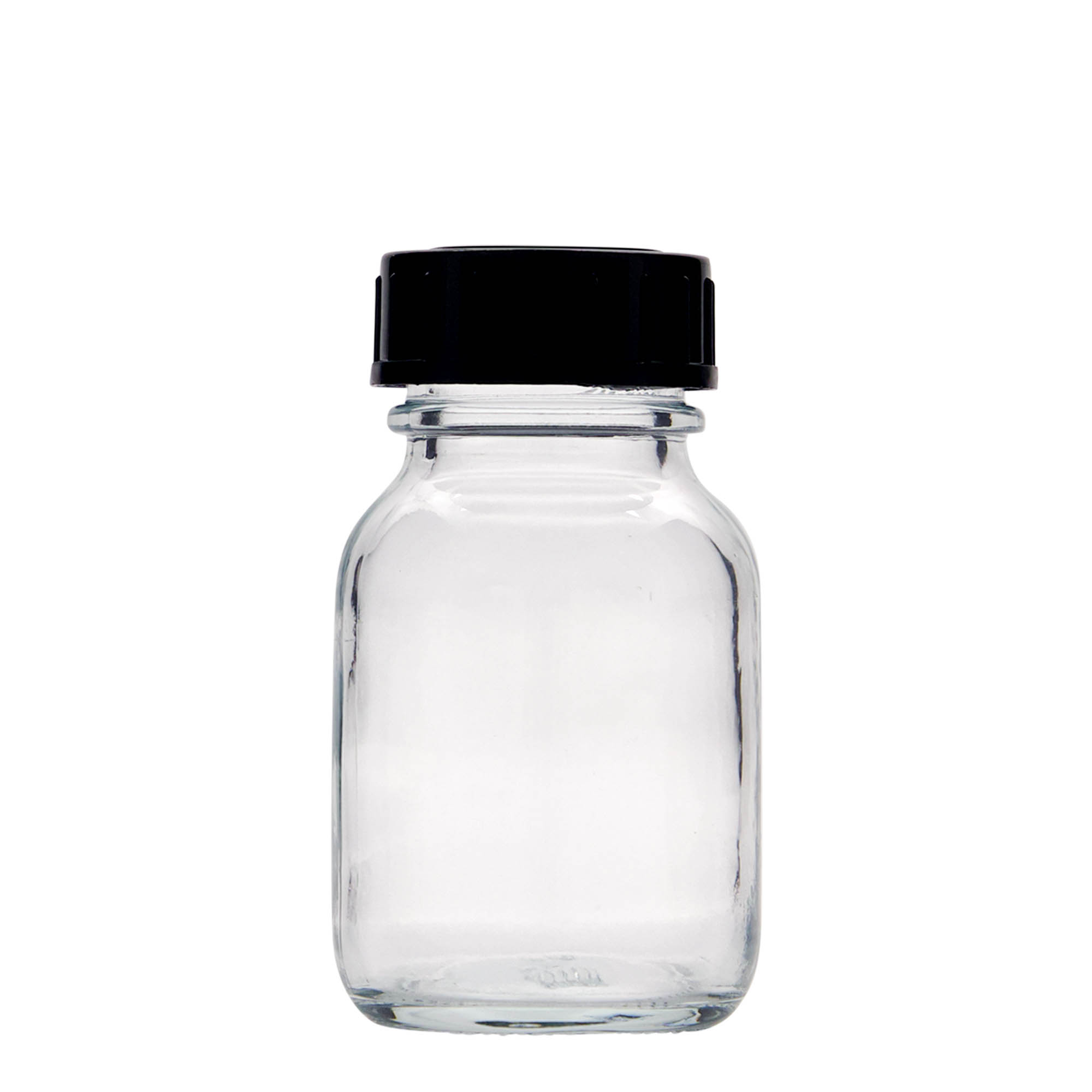 50 ml széles szájú üveg, nyílás: DIN 32 50 ml széles szájú üveg, nyílás: DIN 32