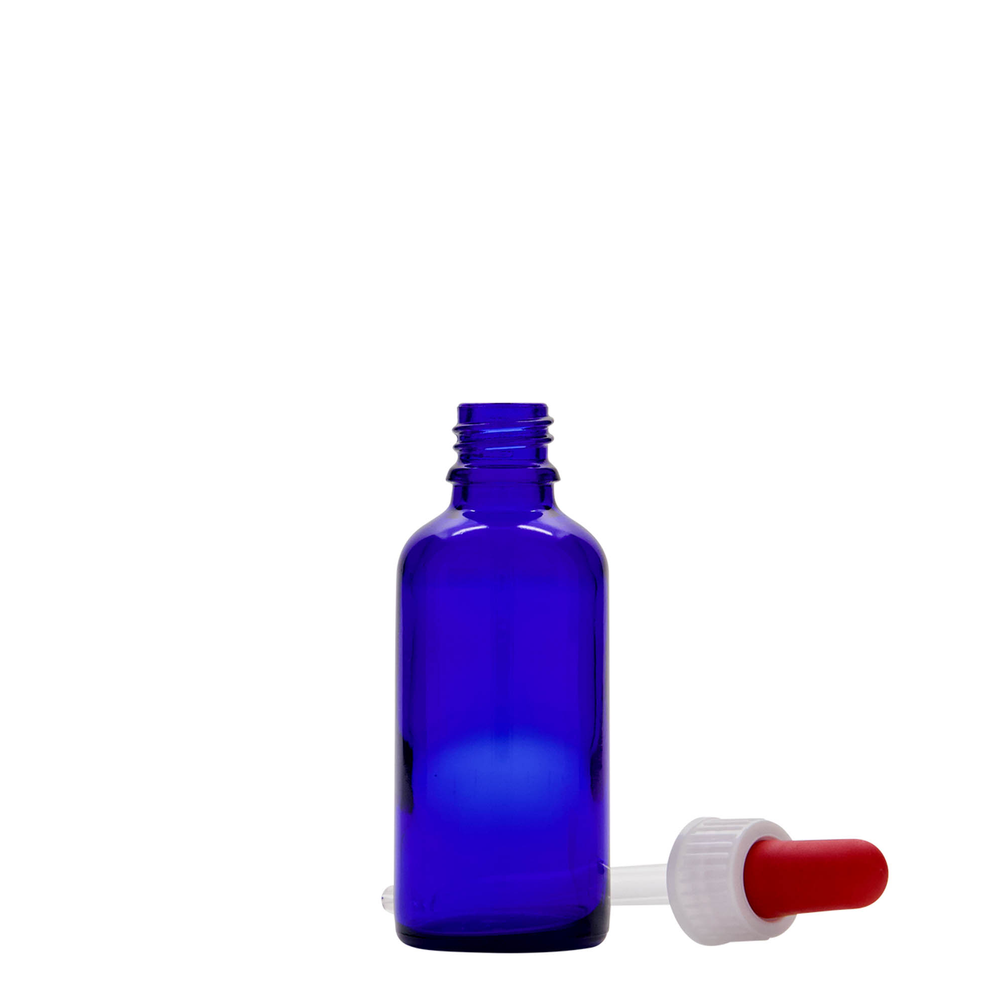 50 ml pipettás üveg orvosi célra, üveg, királykék-piros, nyílás: DIN 18