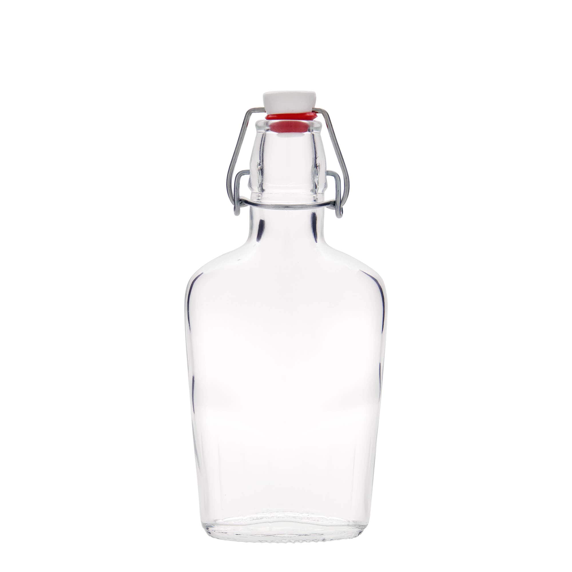 250 ml üvegpalack 'Fiaschetta', ovális, nyílás: patentzár