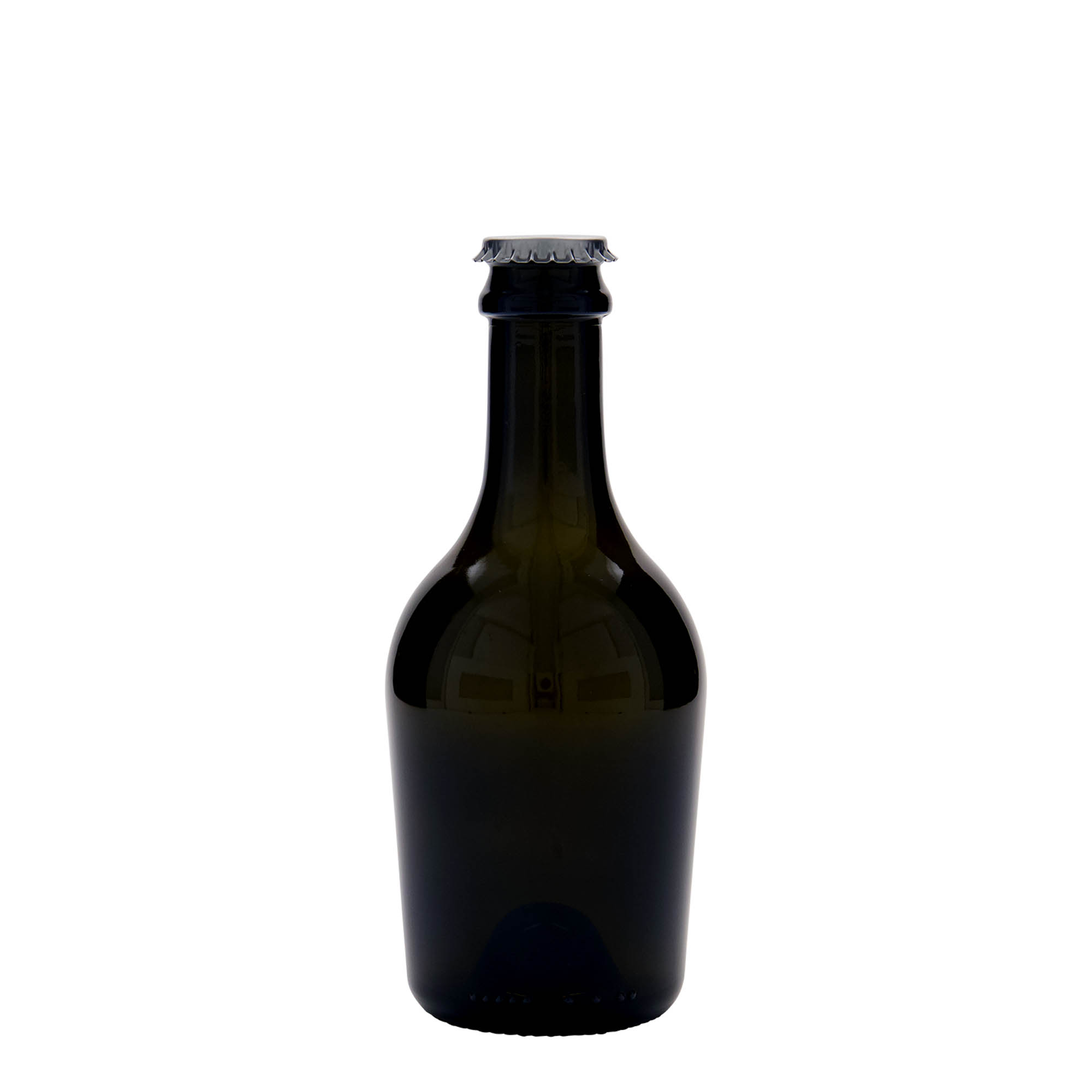 330 ml-es sörös-/pezsgősüveg 'Butterfly', üveg, antikzöld, szájnyílás: söröskupak