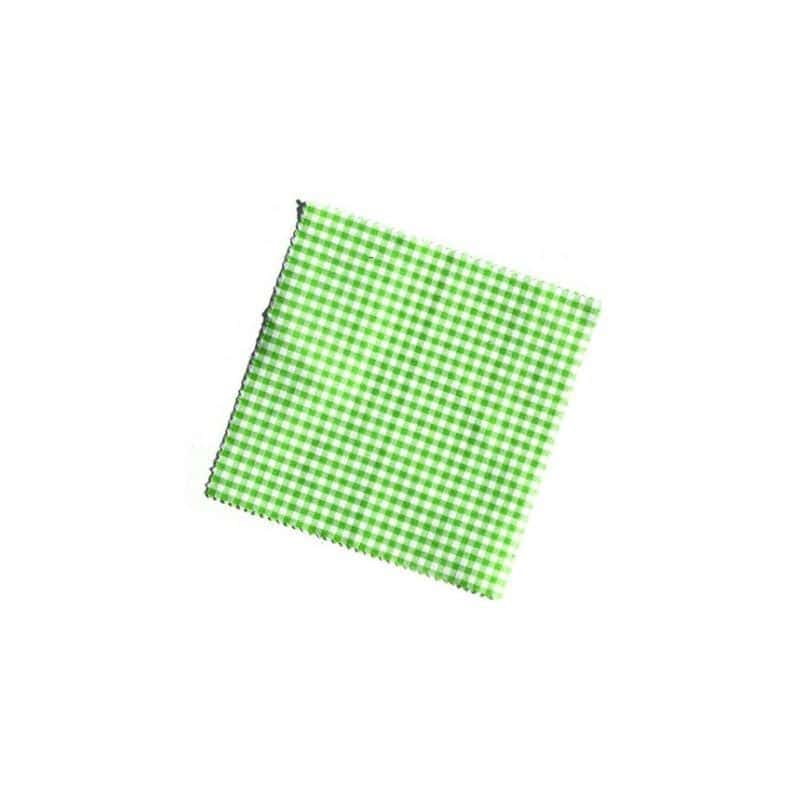 Befőttesüveg-takaró kockás 12x12, négyzet alakú, textil, hárszöld, szájnyílás: TO38-TO53 Befőttesüveg-takaró kockás 12x12, négyzet alakú, textil, hárszöld, szájnyílás: TO38-TO53