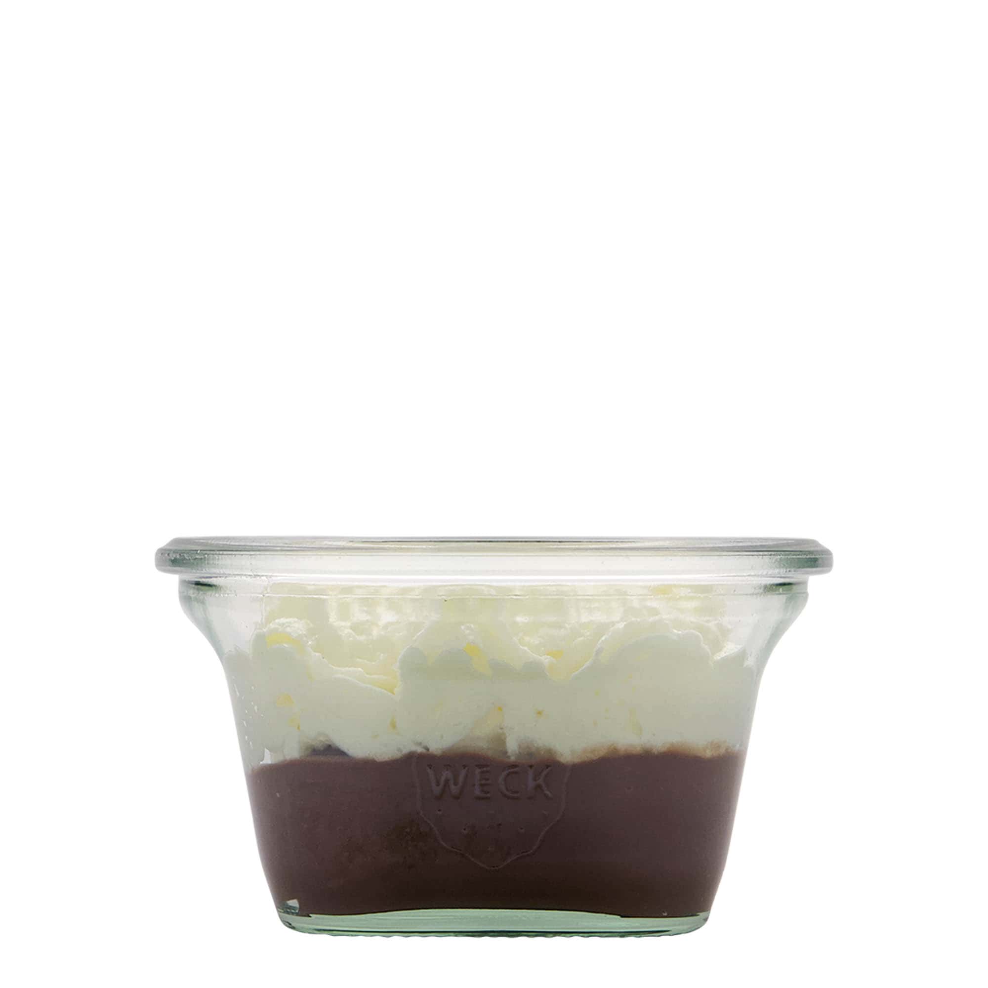 290 ml WECK Quadro-üveg, négyzet alakú, nyílás: kerek perem