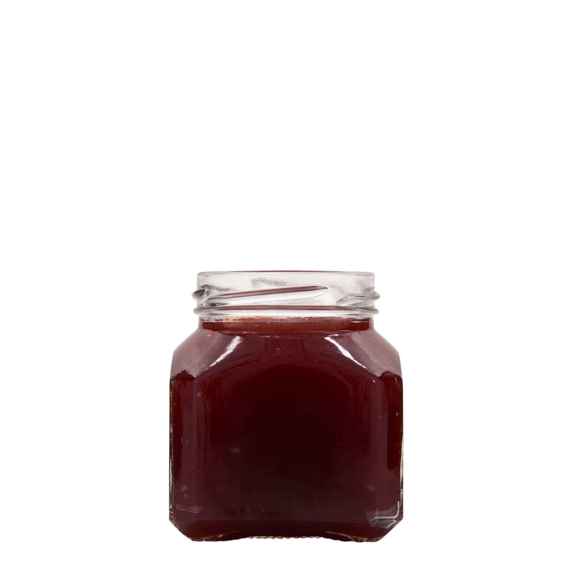 212 ml négyzet alakú üveg 'Milánó', nyílás: Twist-Off (TO 58)