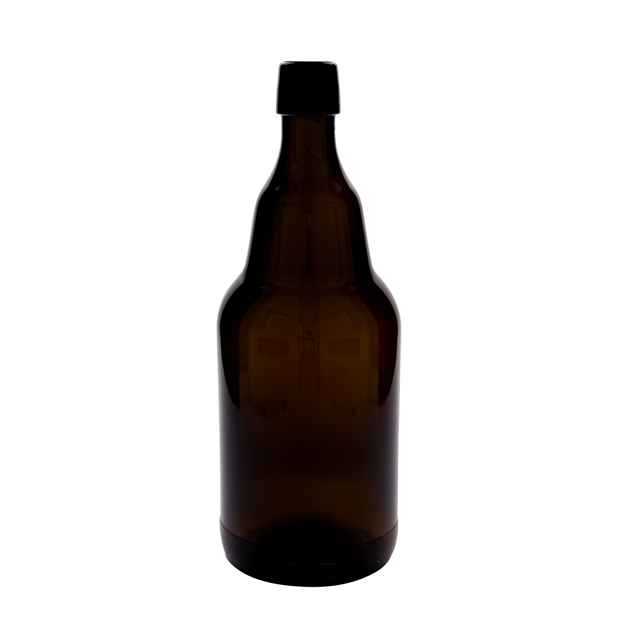 2.000 ml sörösüveg, üveg, barna, nyílás: patentzár