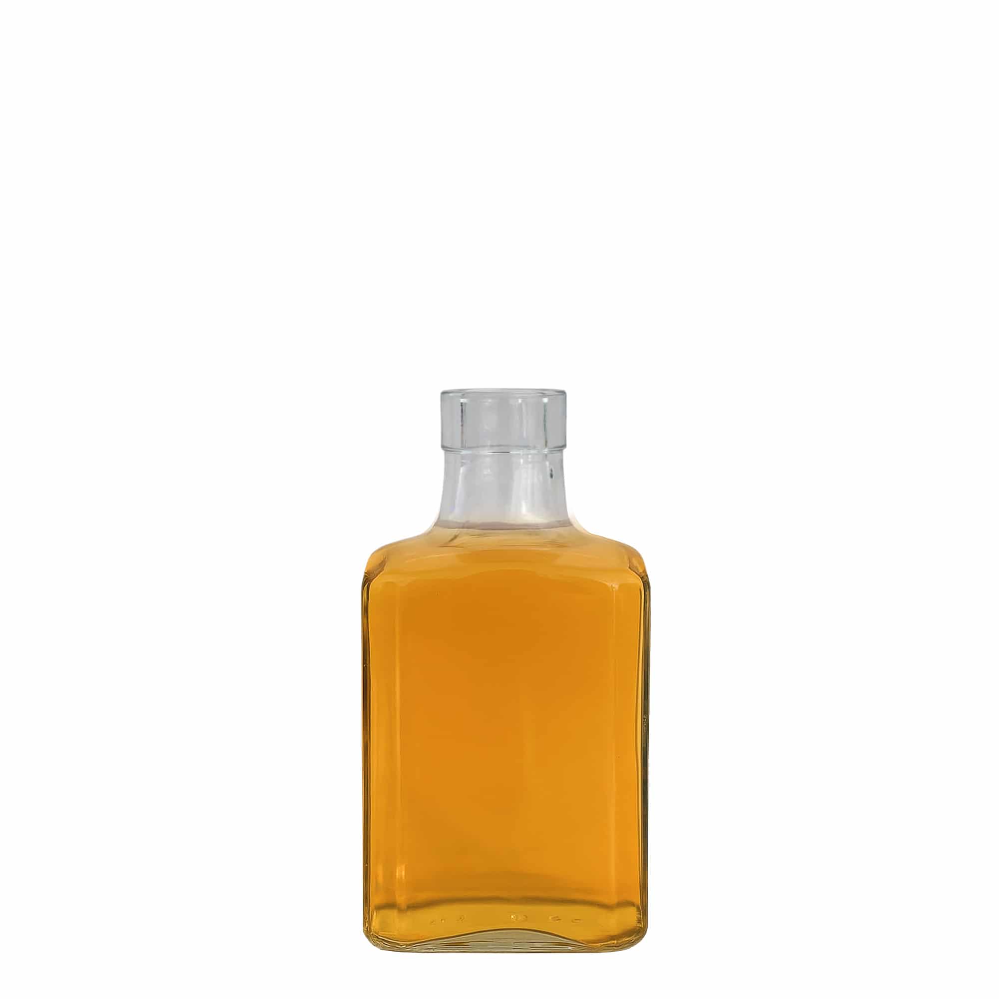 250 ml üvegpalack „Decanter Quadro felső peremmel”, szögletes, száj: parafa