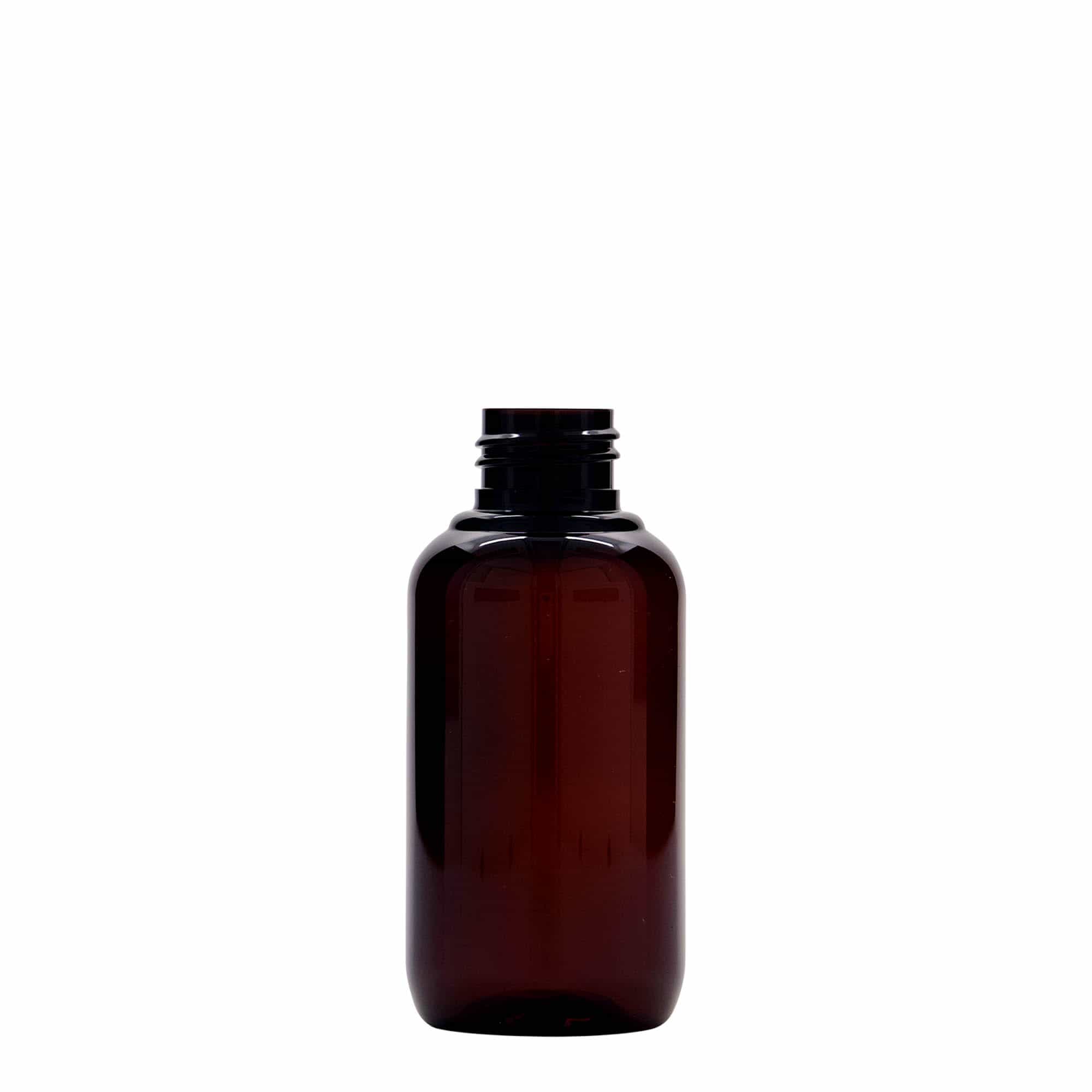 100 ml újrahasznosított műanyag palack 'Victor's Best', PCR, barna, nyakméret: 24/410