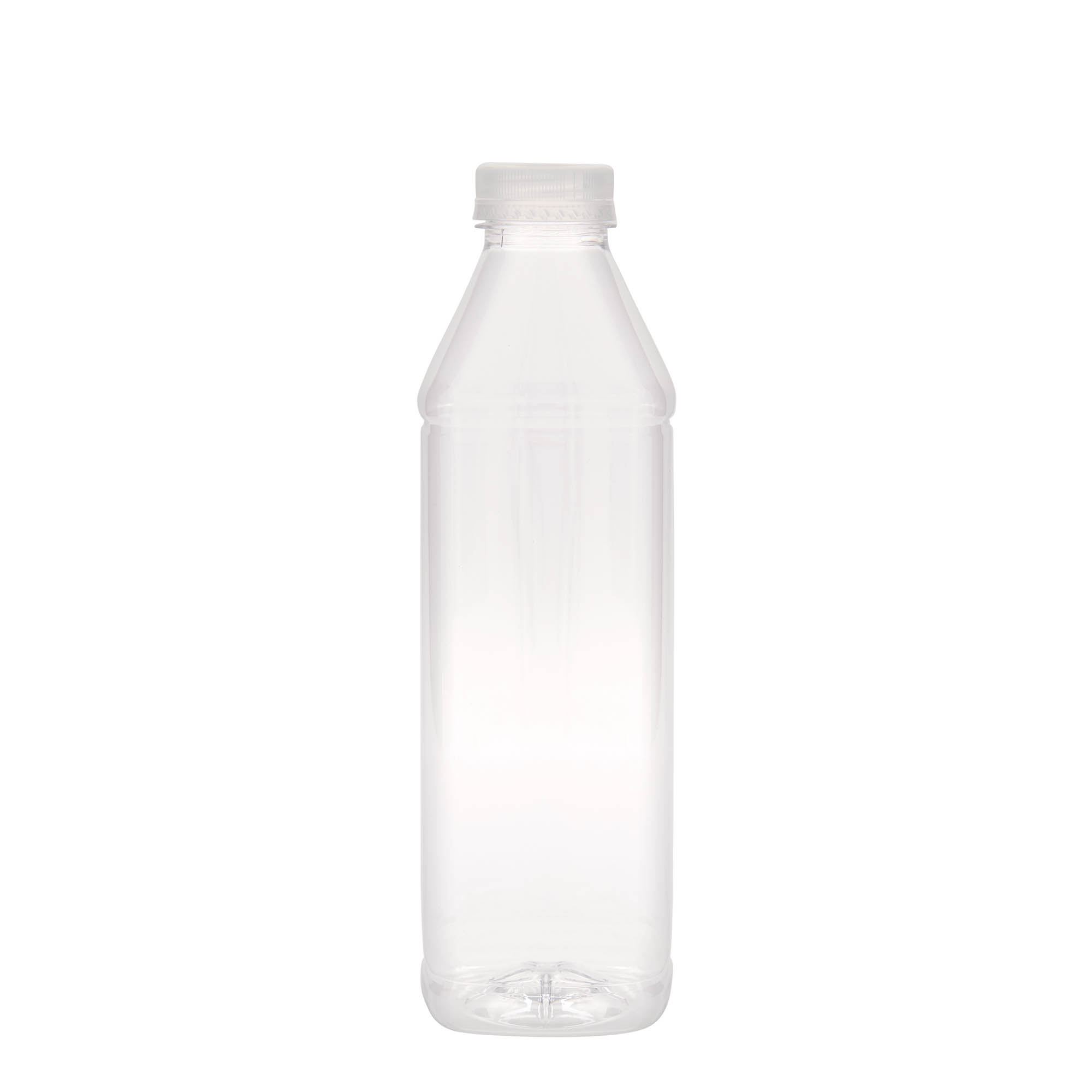 1.000 ml PET-palack 'Milk and Juice Carré', négyzet alakú, műanyag, nyílás: 38 mm