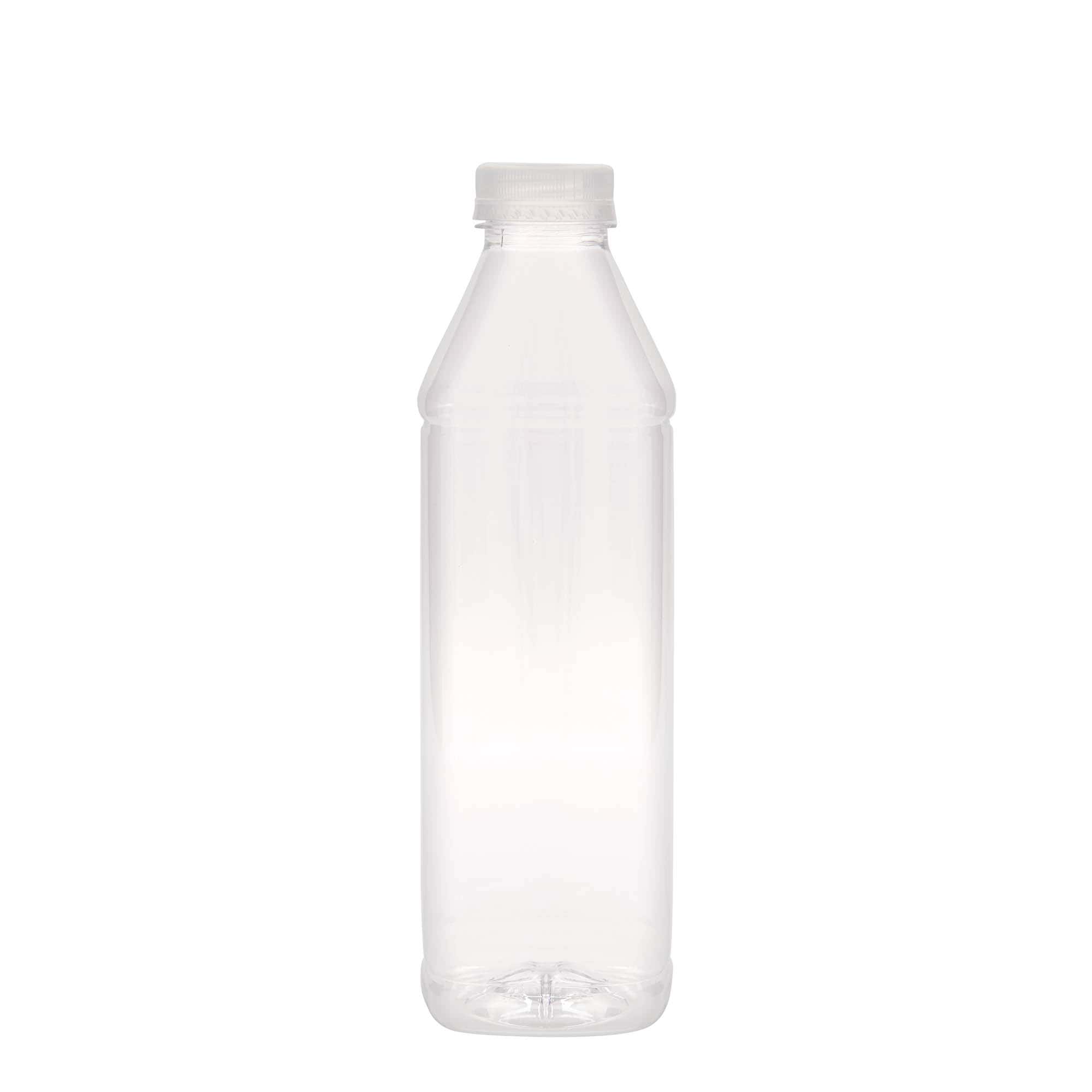 1.000 ml PET-palack 'Milk and Juice Carré', négyzet alakú, műanyag, nyílás: 38 mm