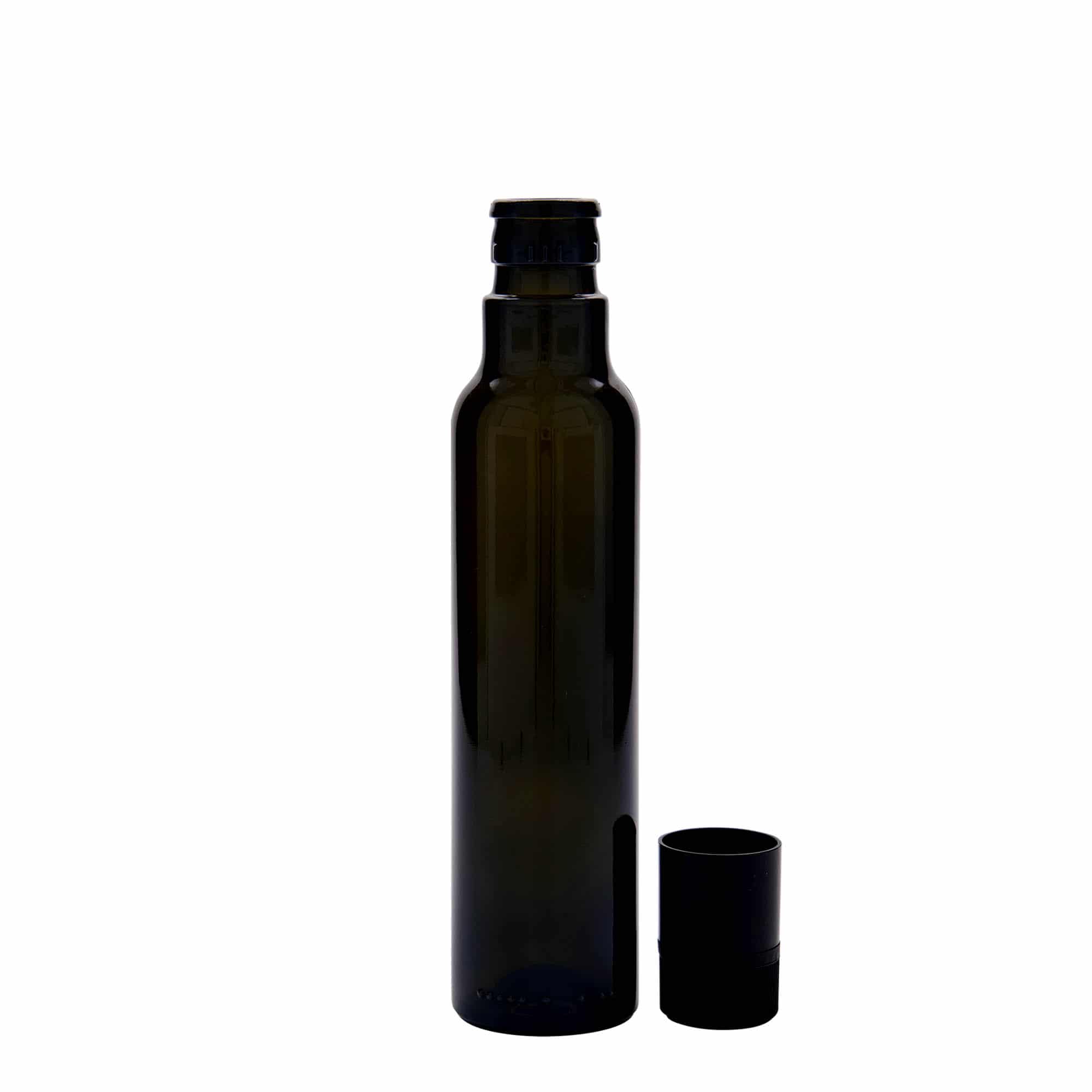 250 ml-es ecetes/olajos palack 'Willy New', üveg, antikzöld, szájnyílás: DOP