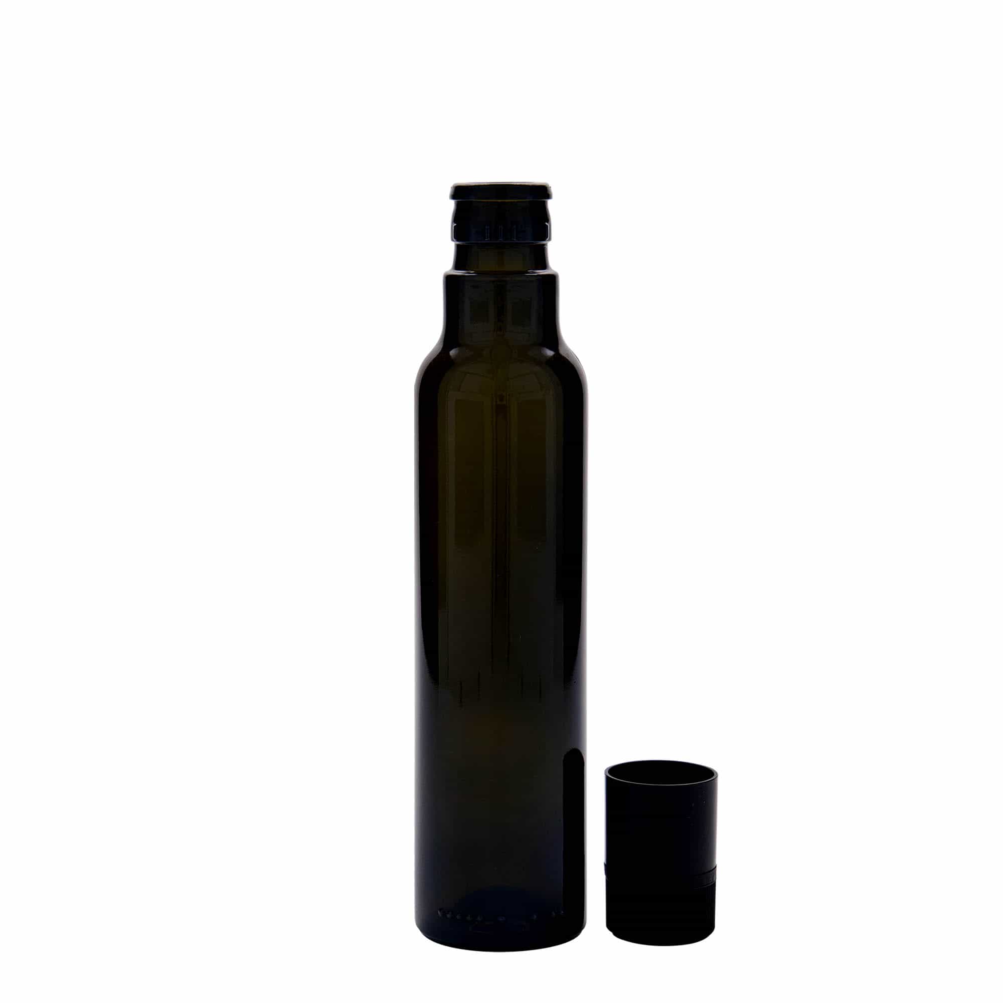 250 ml ecet-/olajos üveg 'Willy New', üveg, antikzöld, száj: DOP