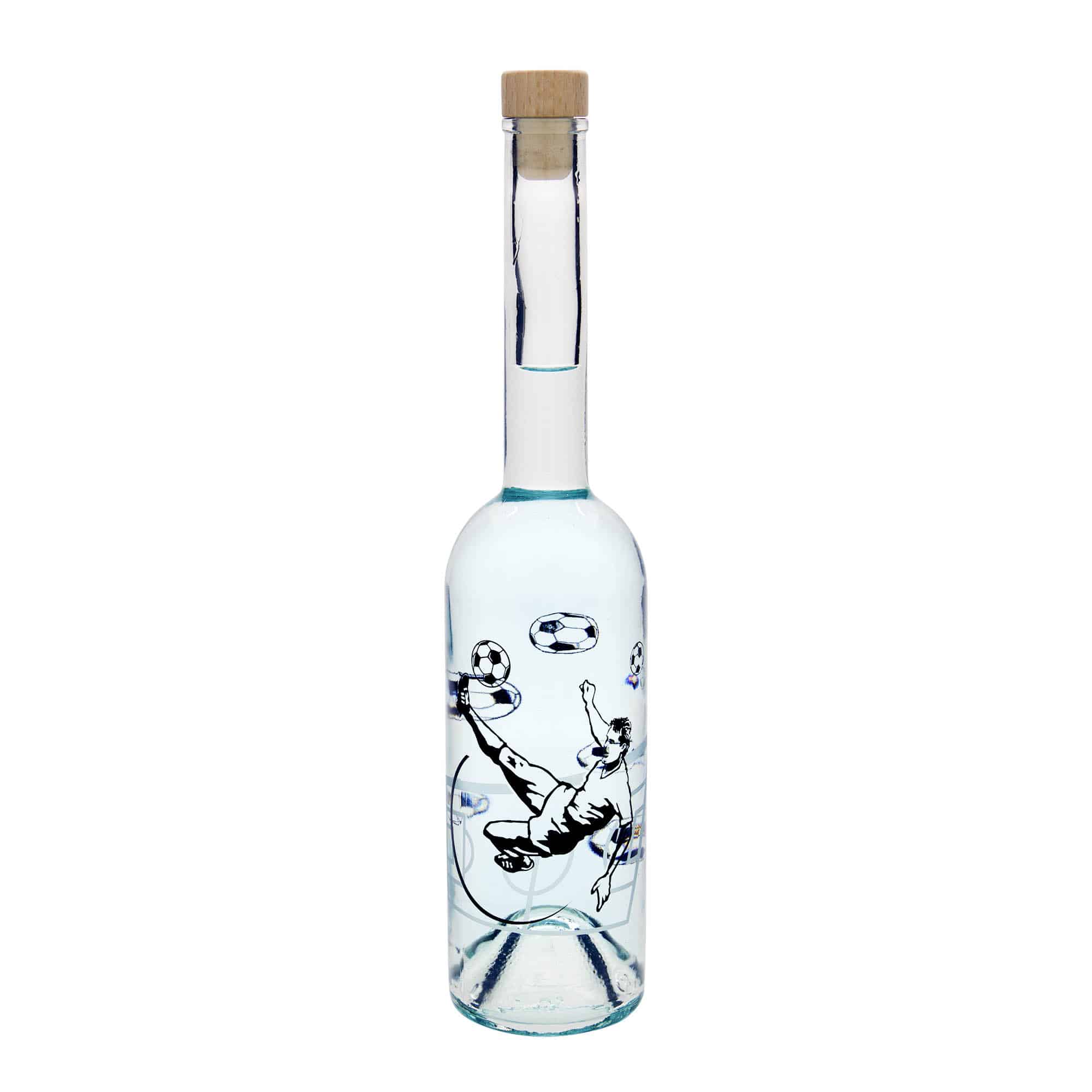 500 ml üvegpalack 'Opera', motívum: labdarúgó, nyílás: dugó