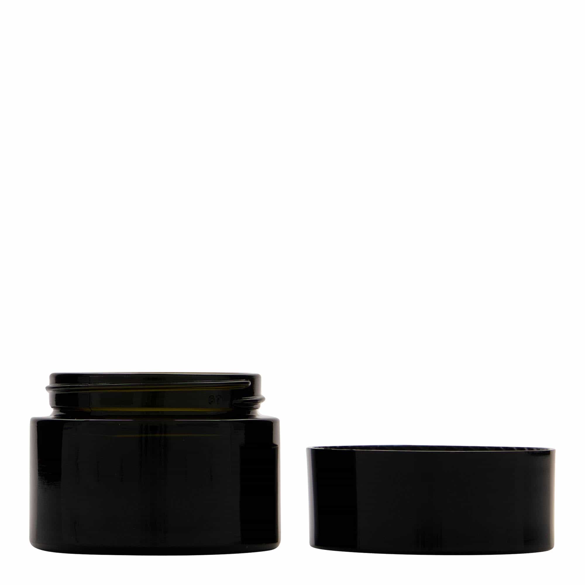 50 ml-es újrahasznosítható tégely 'Floria', üveg, antikzöld, szájnyílás: GPI 58/400