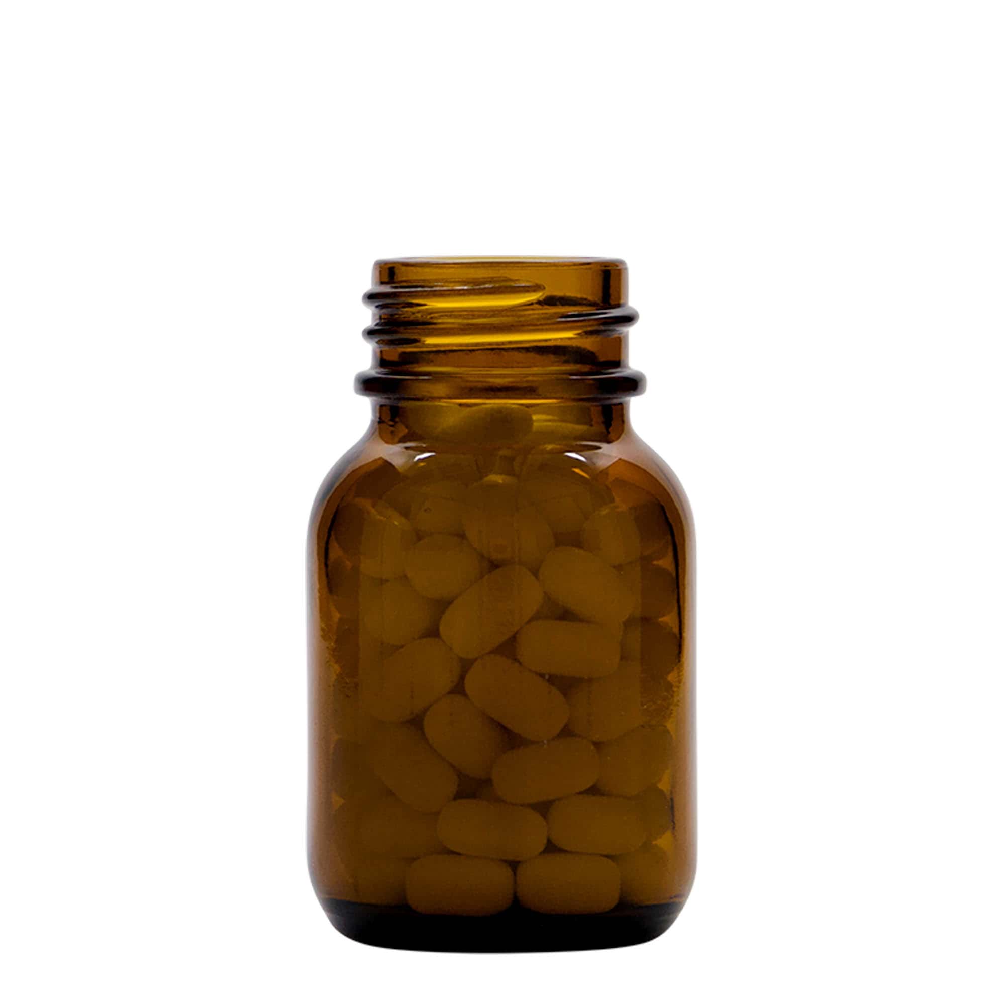 50 ml széles nyakú üveg, barna, nyílás: DIN 32