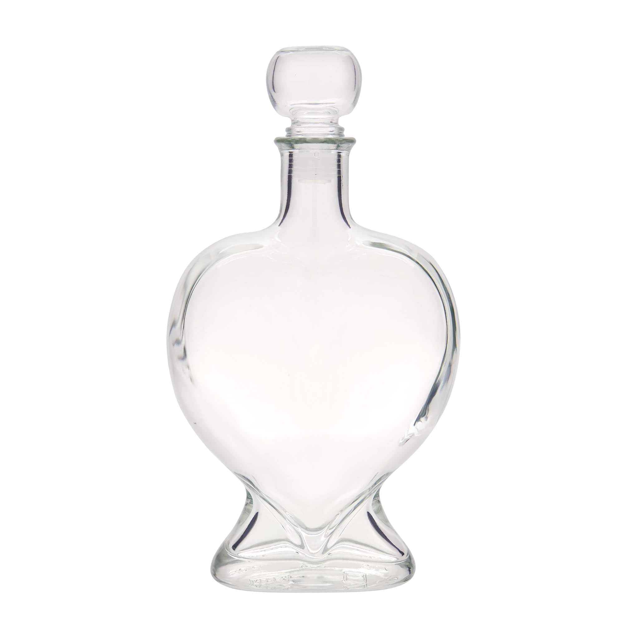 500 ml üveges palack 'Szív', nyílás: parafa