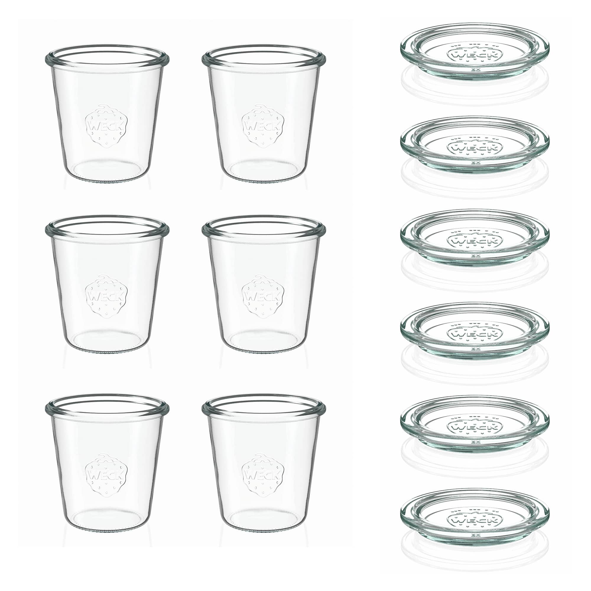 6x 290 ml magas Felfordítható WECK-üveg üvegfedéllel RR 80