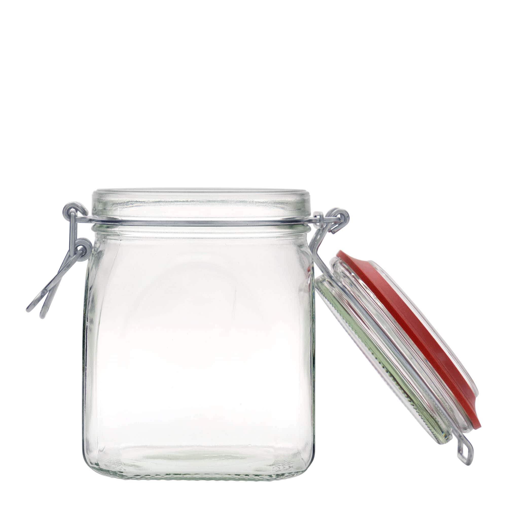 900 ml drótkapcsos üveg, négyzet alakú, nyílás: drótkapcsos zárás
