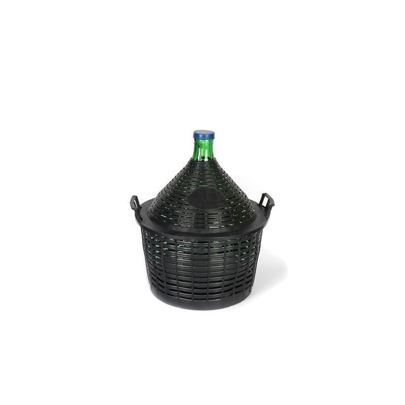 20 l ballonpalack keskeny nyakú, üveg, zöld, nyílás: fedéllel ellátott