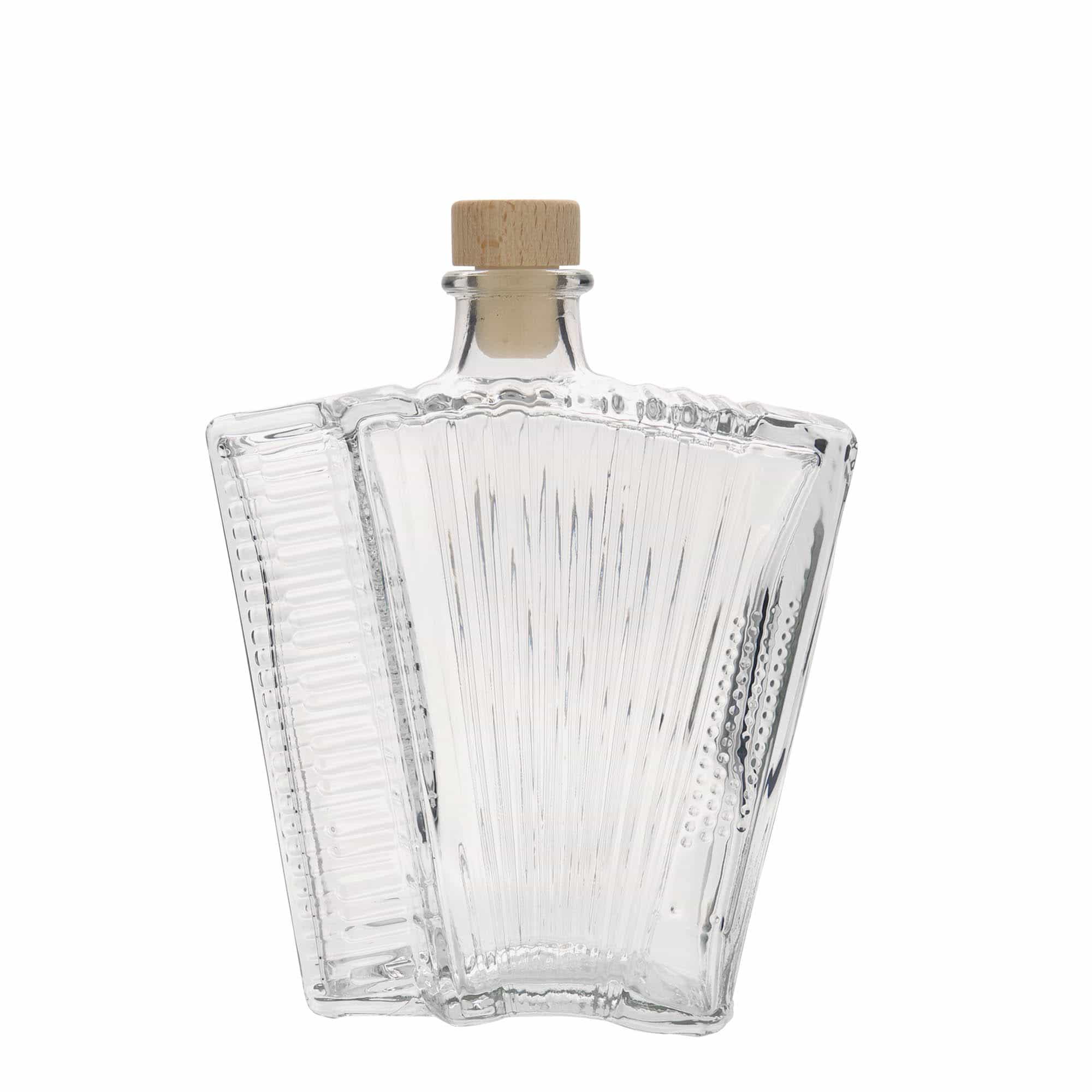 500 ml-es üvegpalack 'Akkordeon', szájnyílás: parafadugó