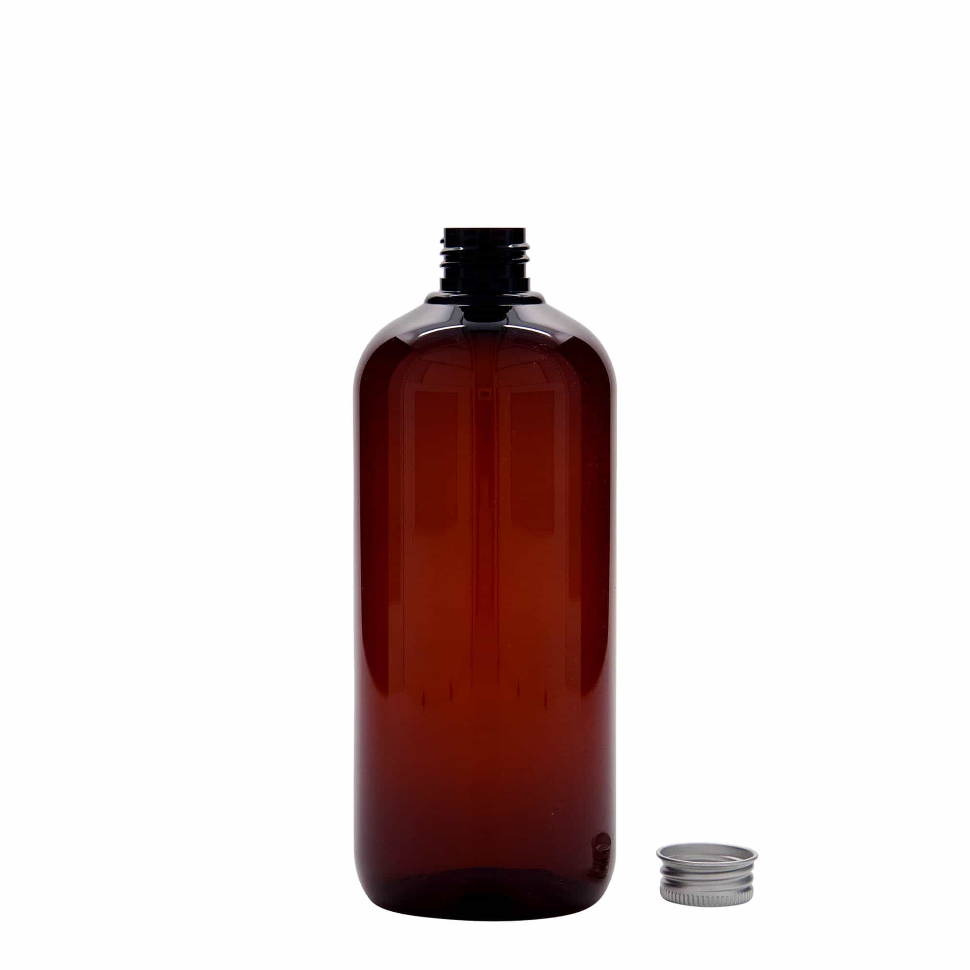 500 ml-es újrahasznosítható műanyag palack 'Victor's Best', PCR, barna, szájnyílás: GPI 24/410