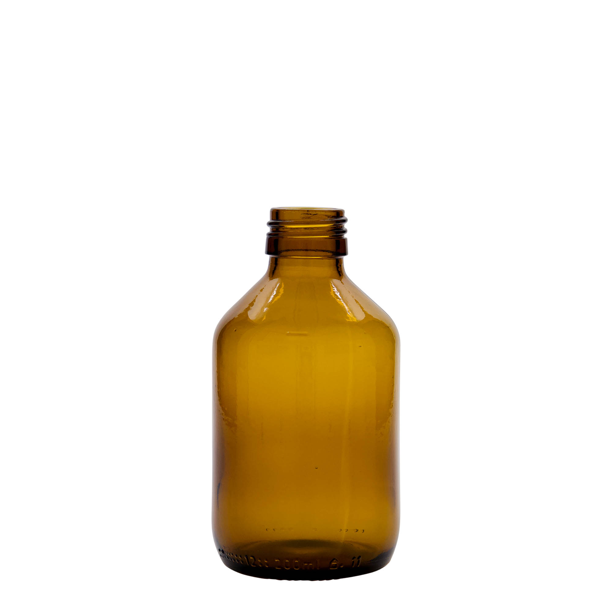 200 ml orvosi üveg, barna, üveg, nyílás: PP 28