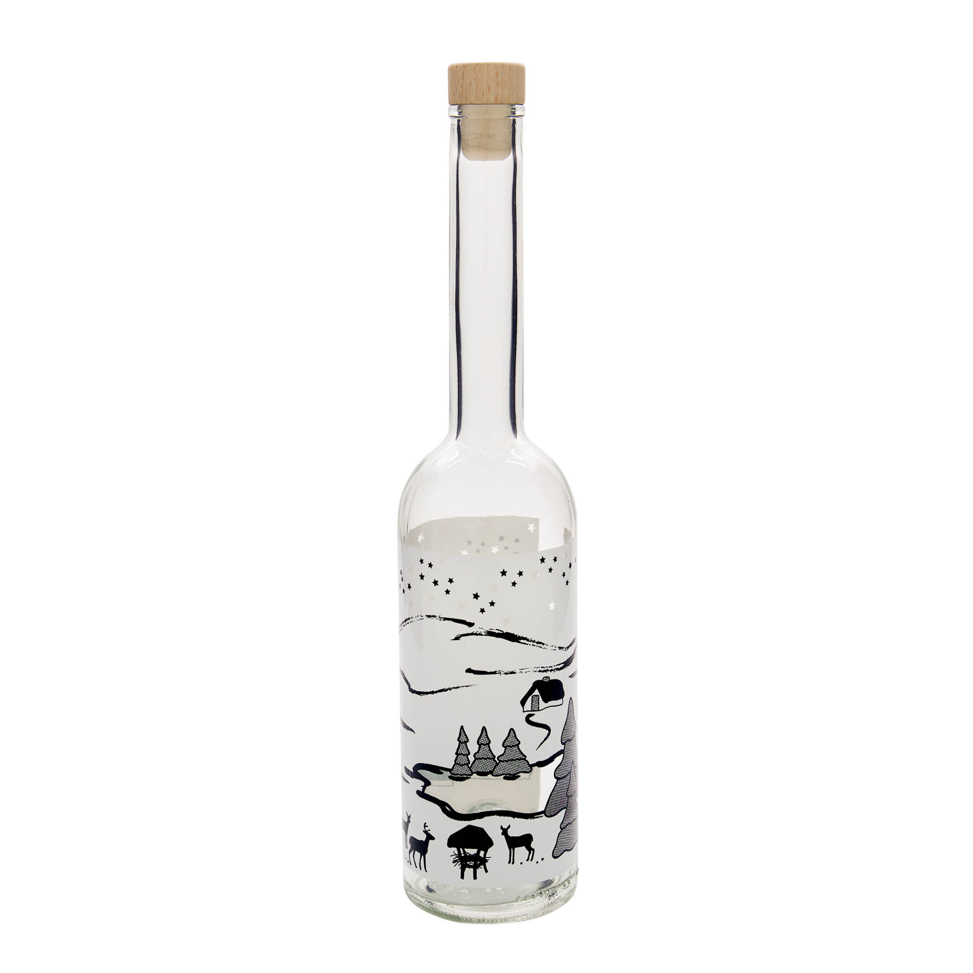 500 ml üvegpalack 'Opera', motívum: Téli álom-Bianco, nyak: parafa 500 ml üvegpalack 'Opera', motívum: Téli álom-Bianco, nyak: parafa