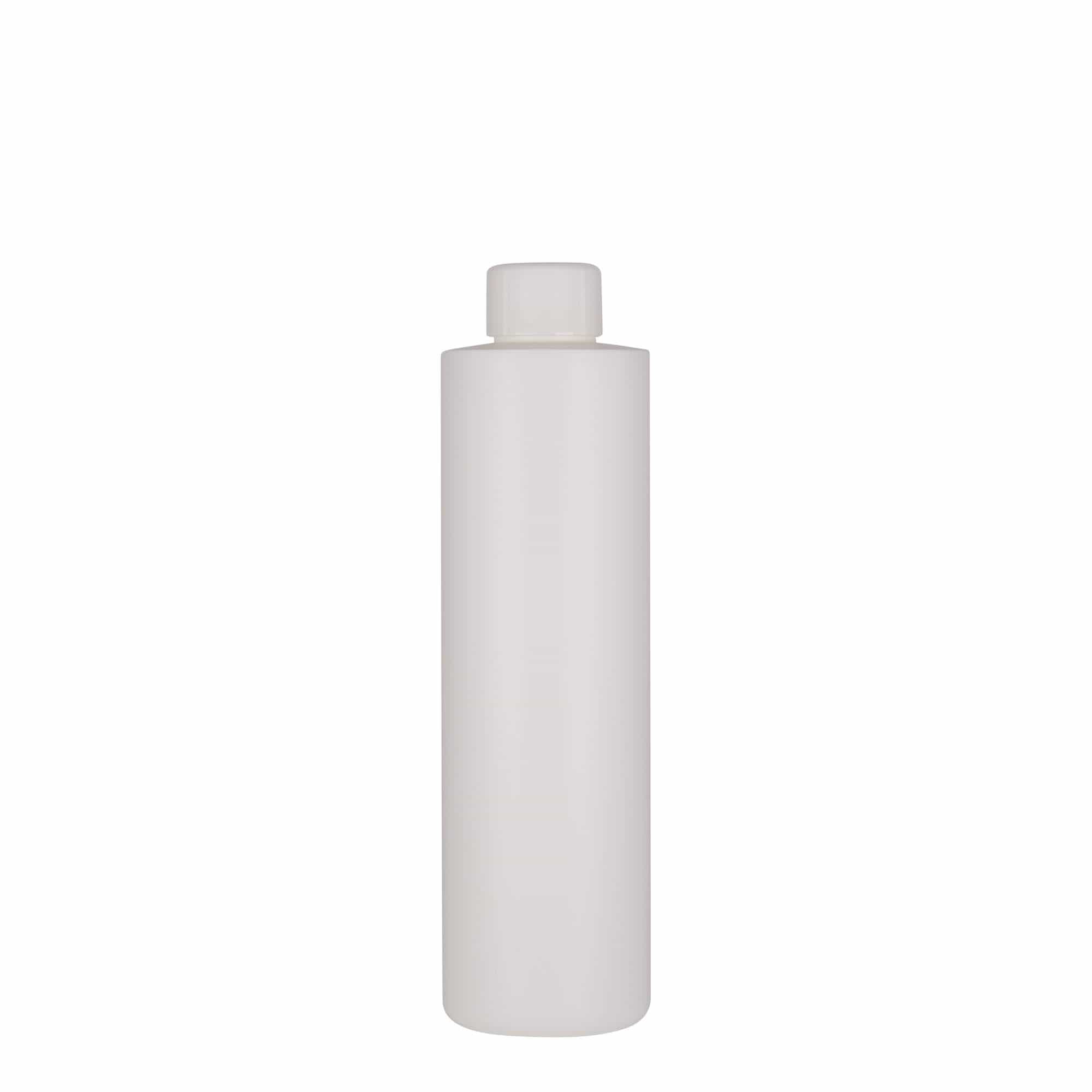 250 ml műanyag palack 'Pipe', HDPE, fehér, nyílás: 24/410