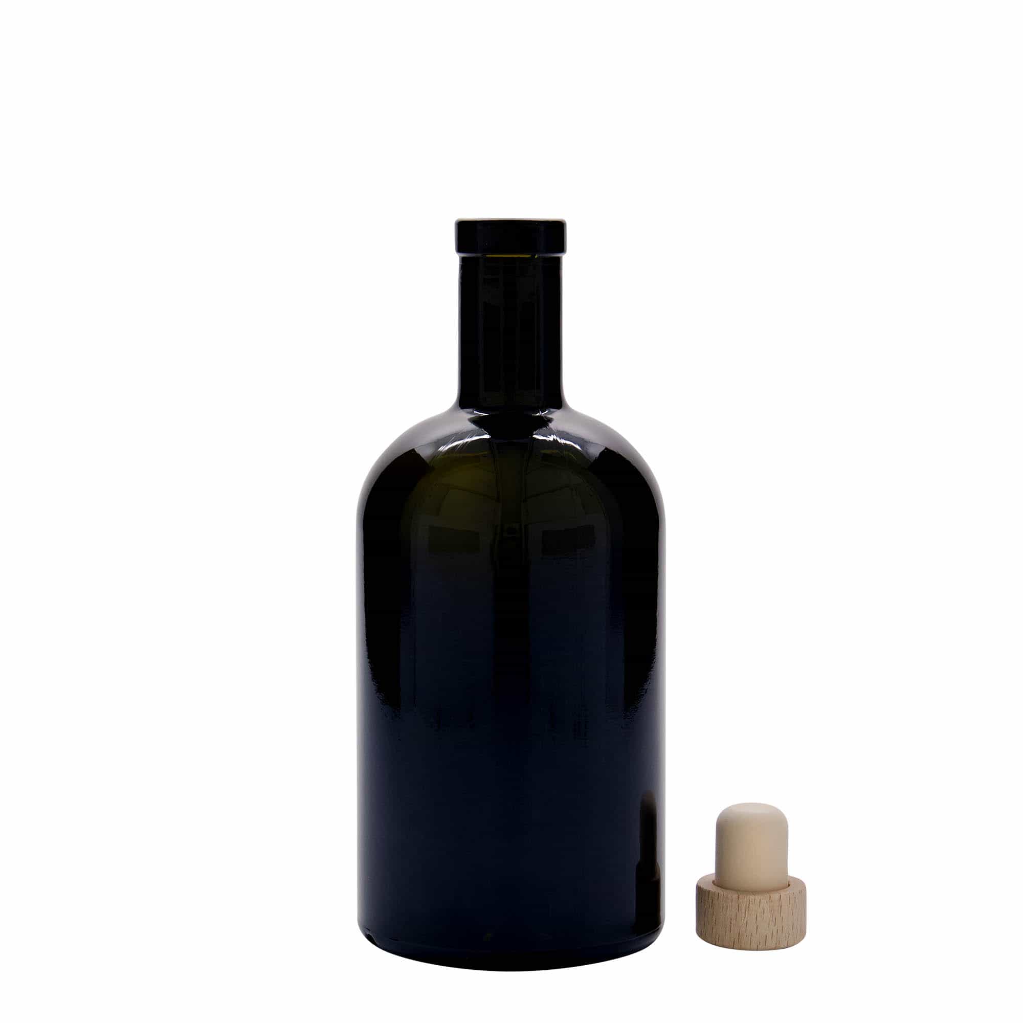 500 ml üveges palack 'Farmacia', antikzöld, nyílás: parafa