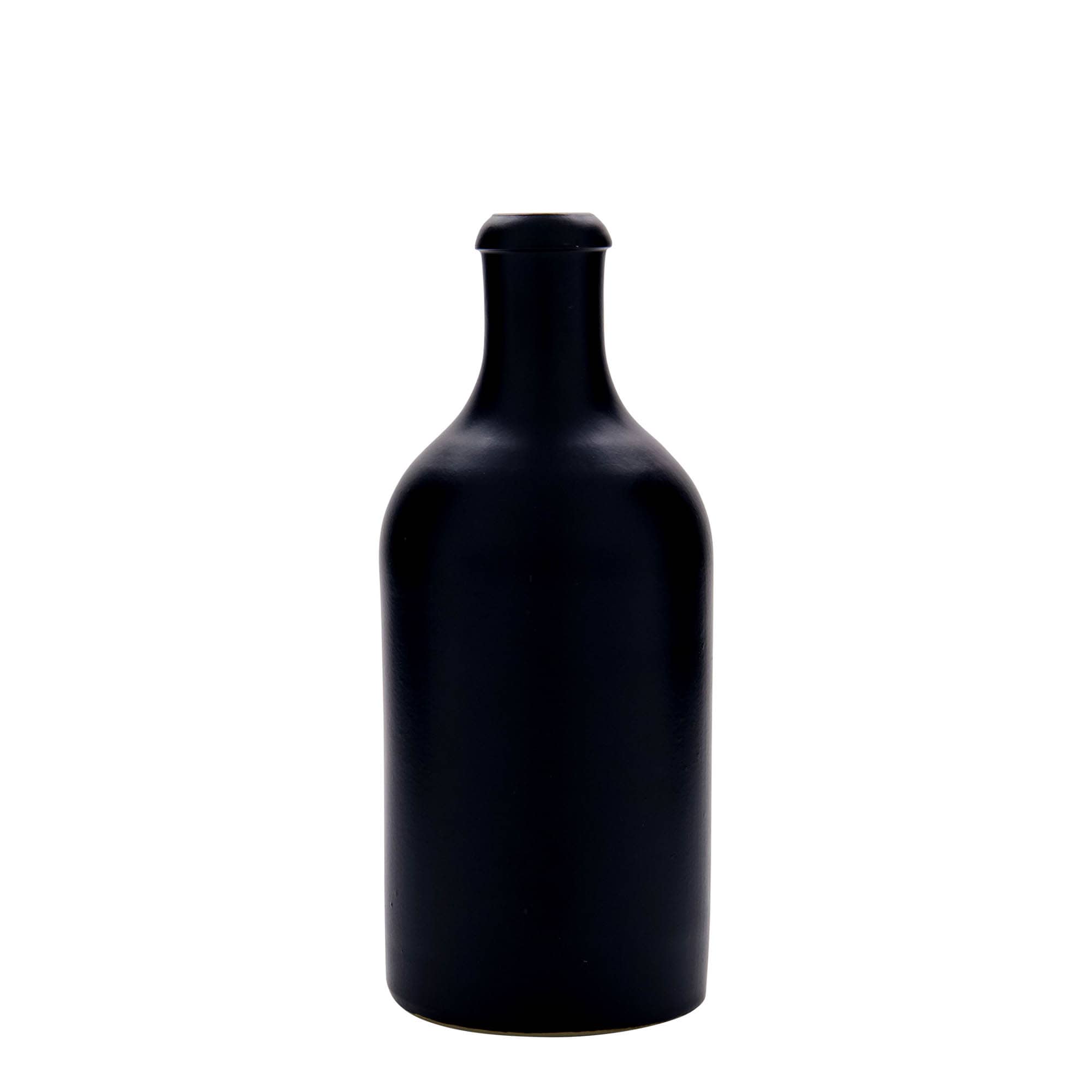 500 ml agyagedény, kőedény, fekete, nyílás: parafa