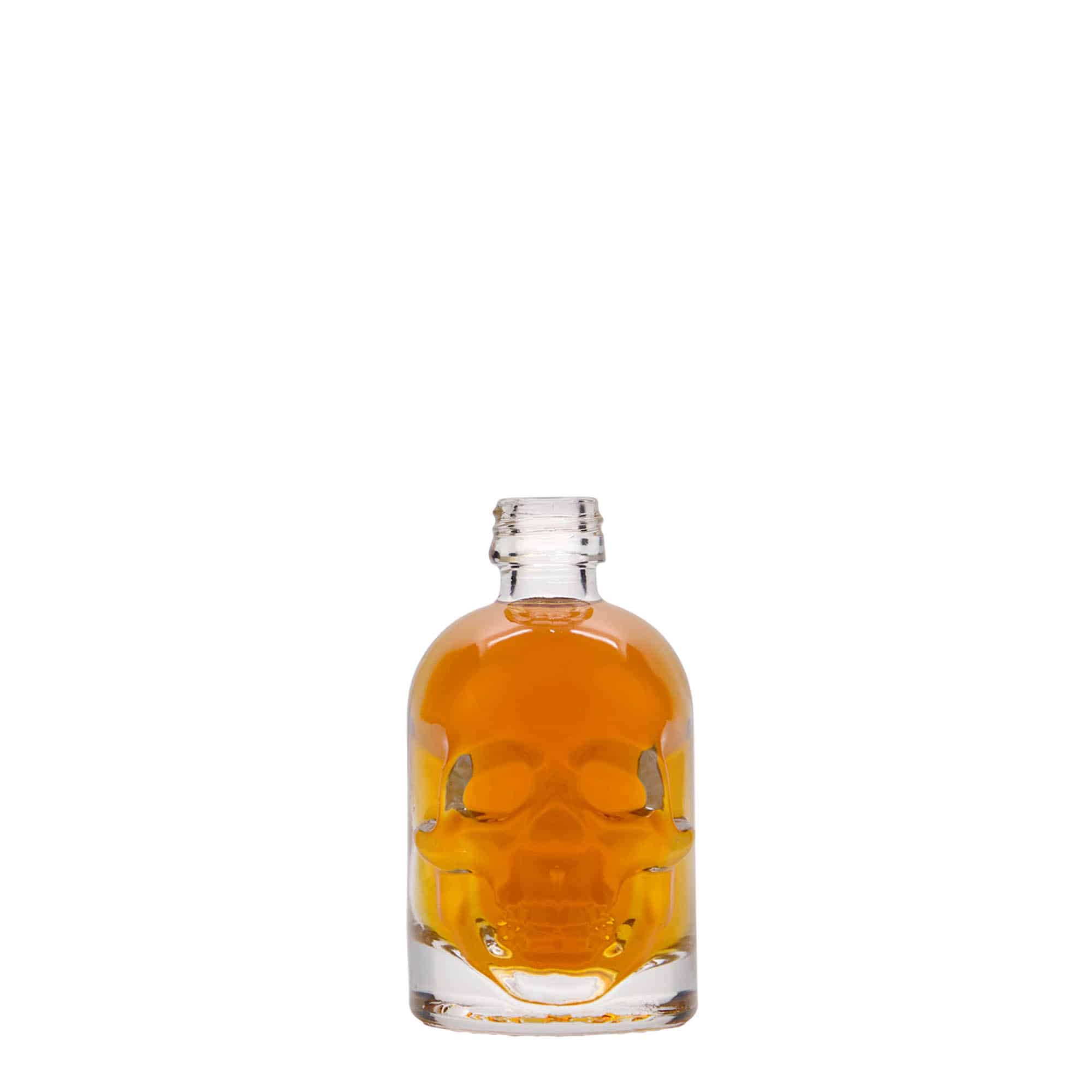 50 ml-es üvegpalack 'Totenkopf', szájnyílás: PP 18
