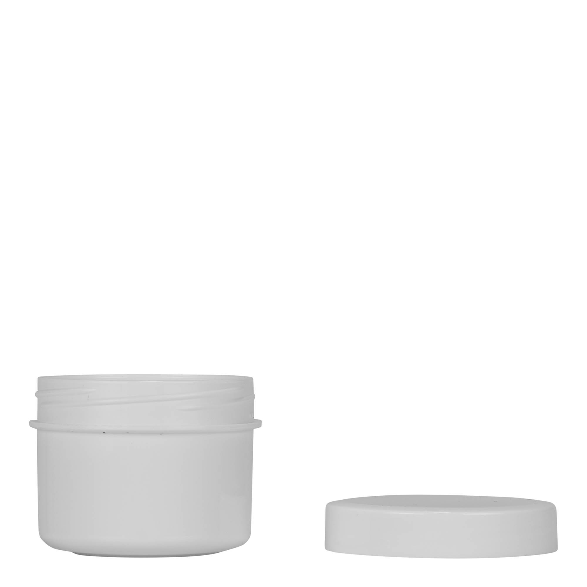 35 ml műanyag tégely 'White Line', PP, fehér, nyílás: csavarzár