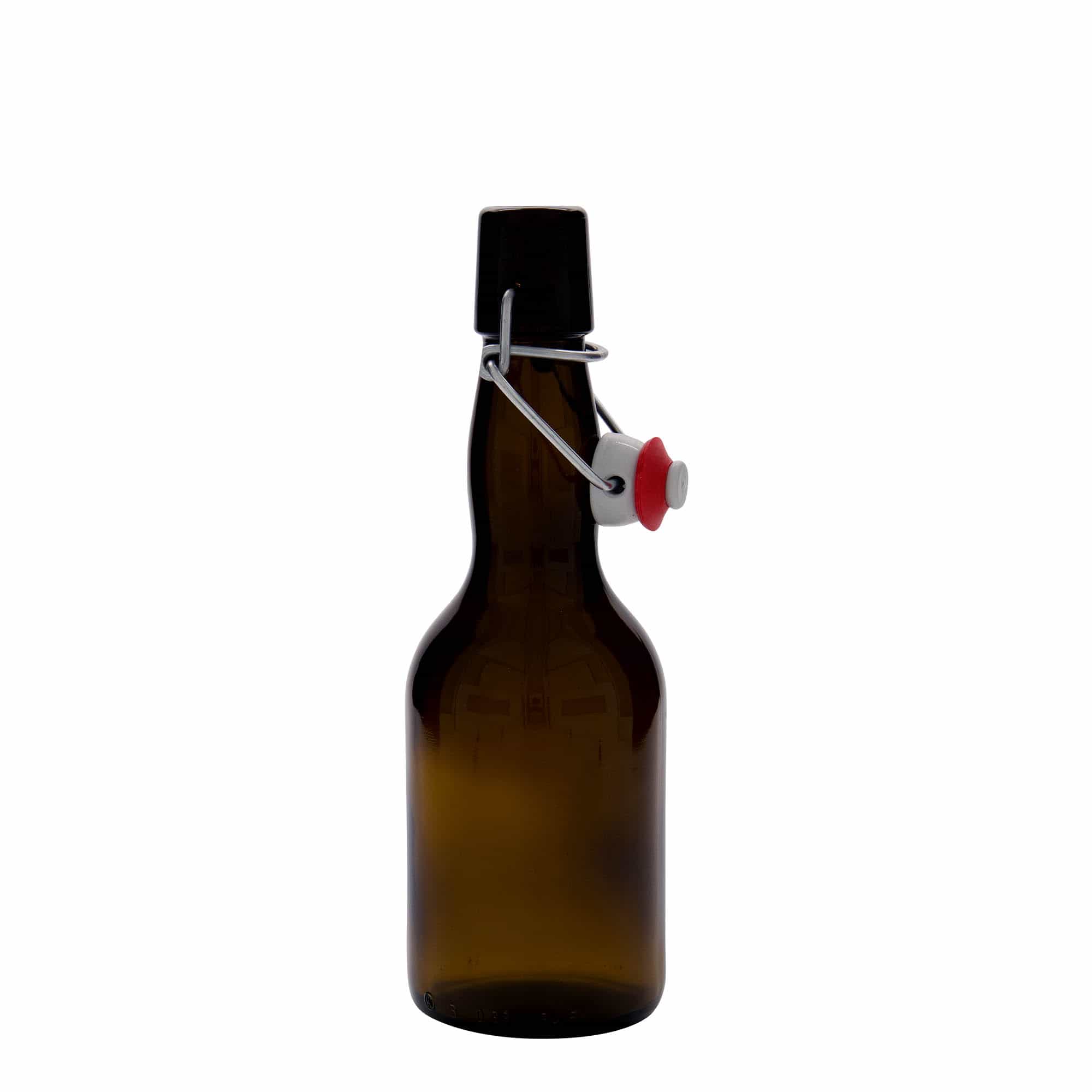 330 ml sörösüveg, nyakánál megvastagodott, barna üveg, nyílás: patentzár