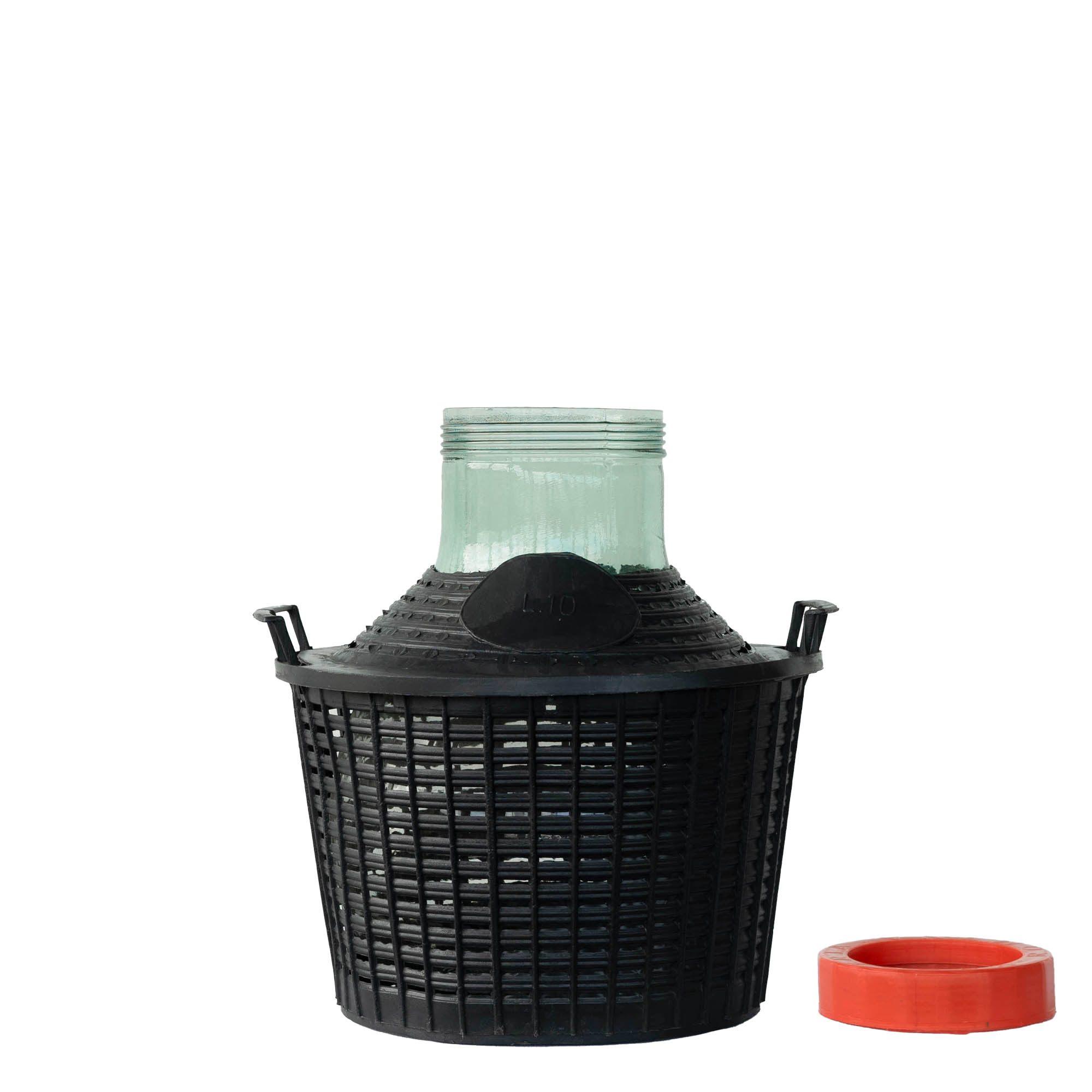 10 l ballonpalack széles nyakú, üveg, nyílás: csavarzár